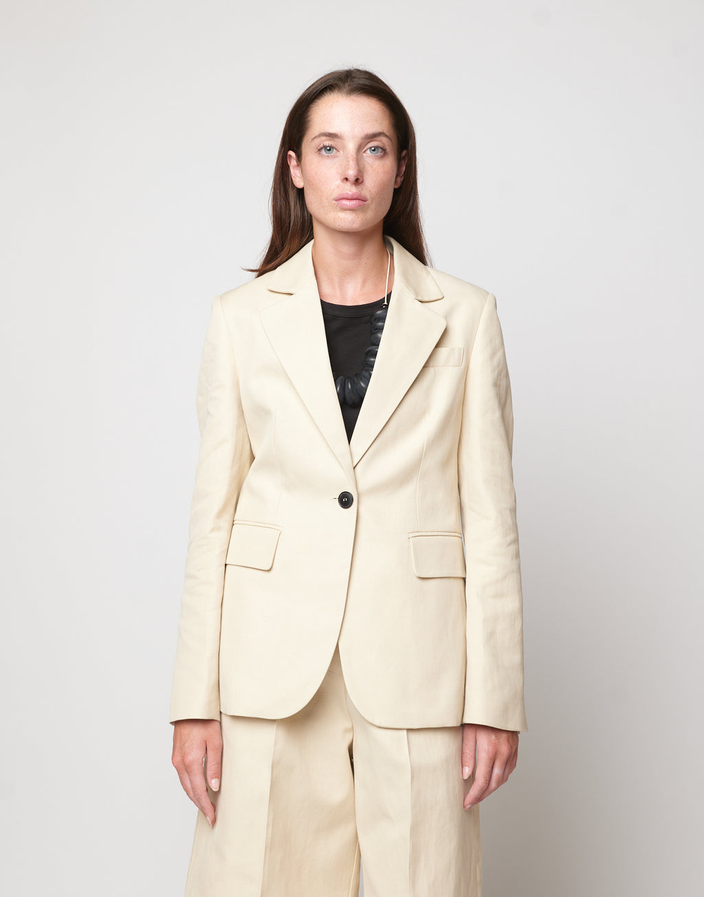 Giacca Sfiancata in Lino Cotone Orzo