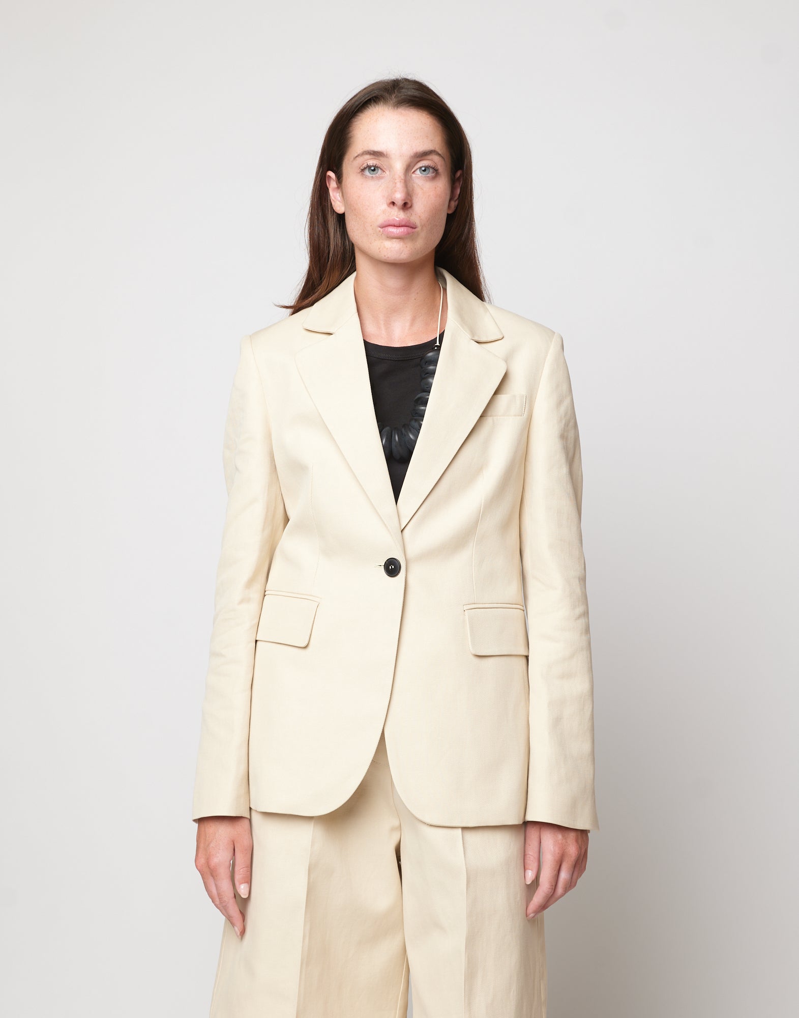 Giacca Sfiancata in Lino Cotone Orzo