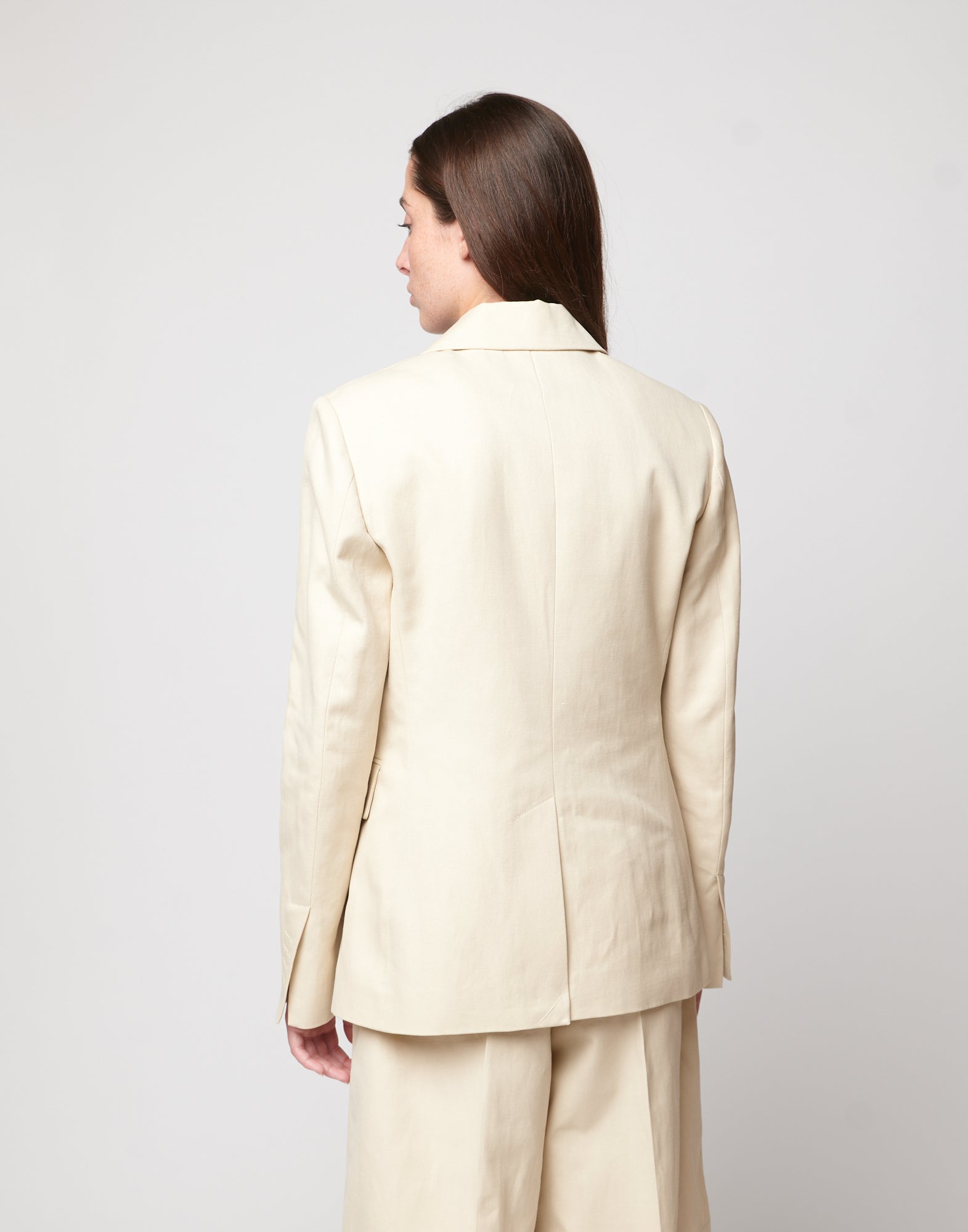 Giacca Sfiancata in Lino Cotone Orzo