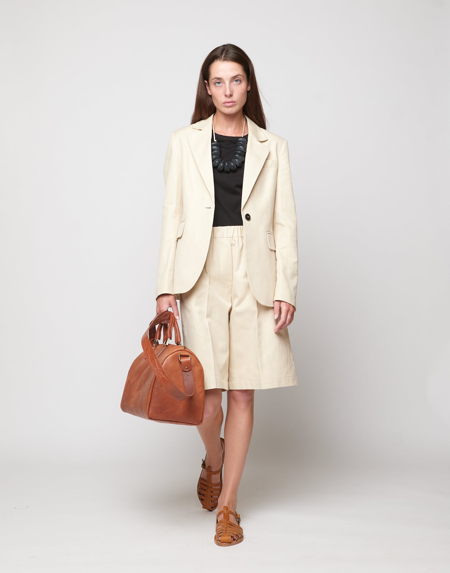 Giacca Sfiancata in Lino Cotone Orzo