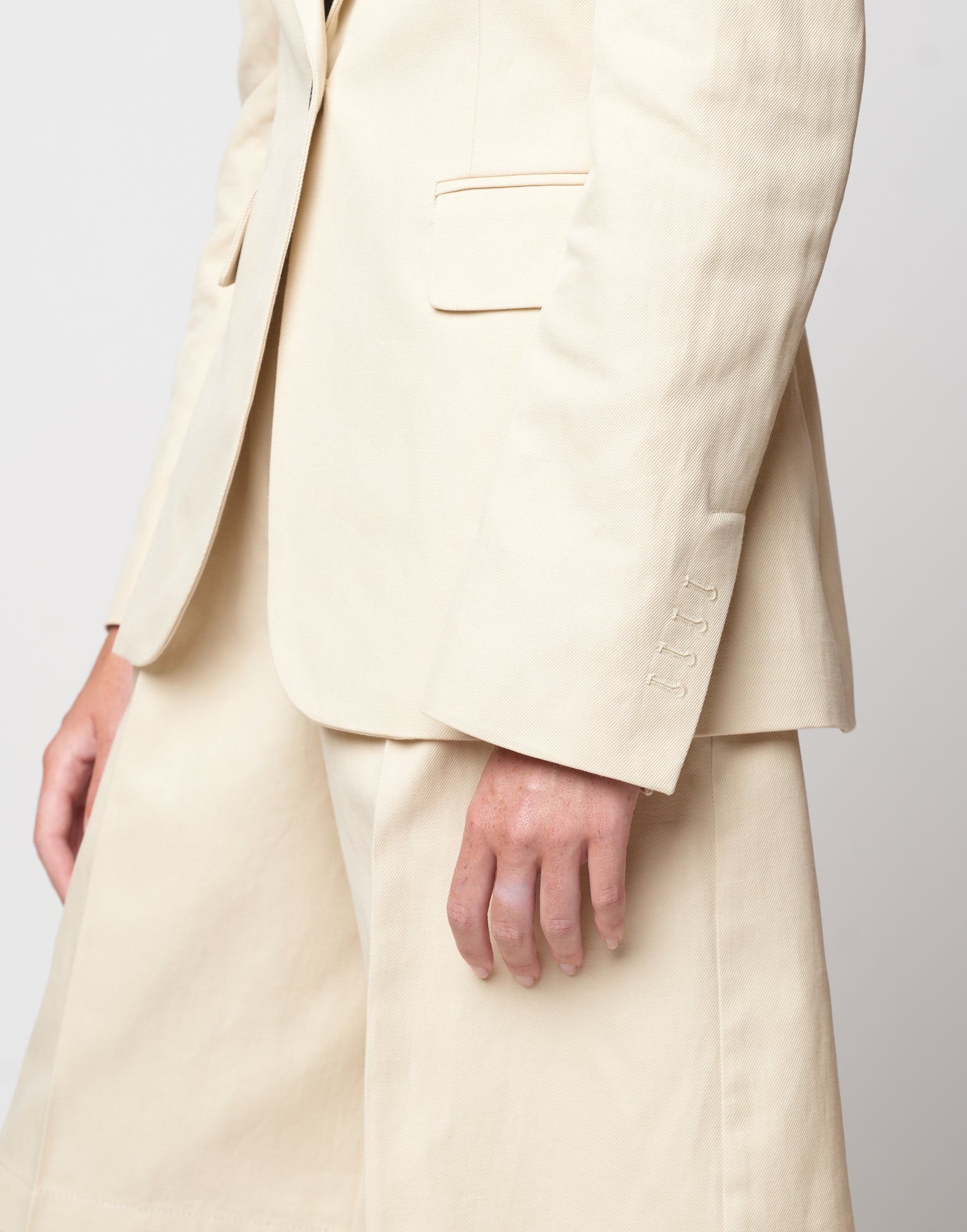 Giacca Sfiancata in Lino Cotone Orzo