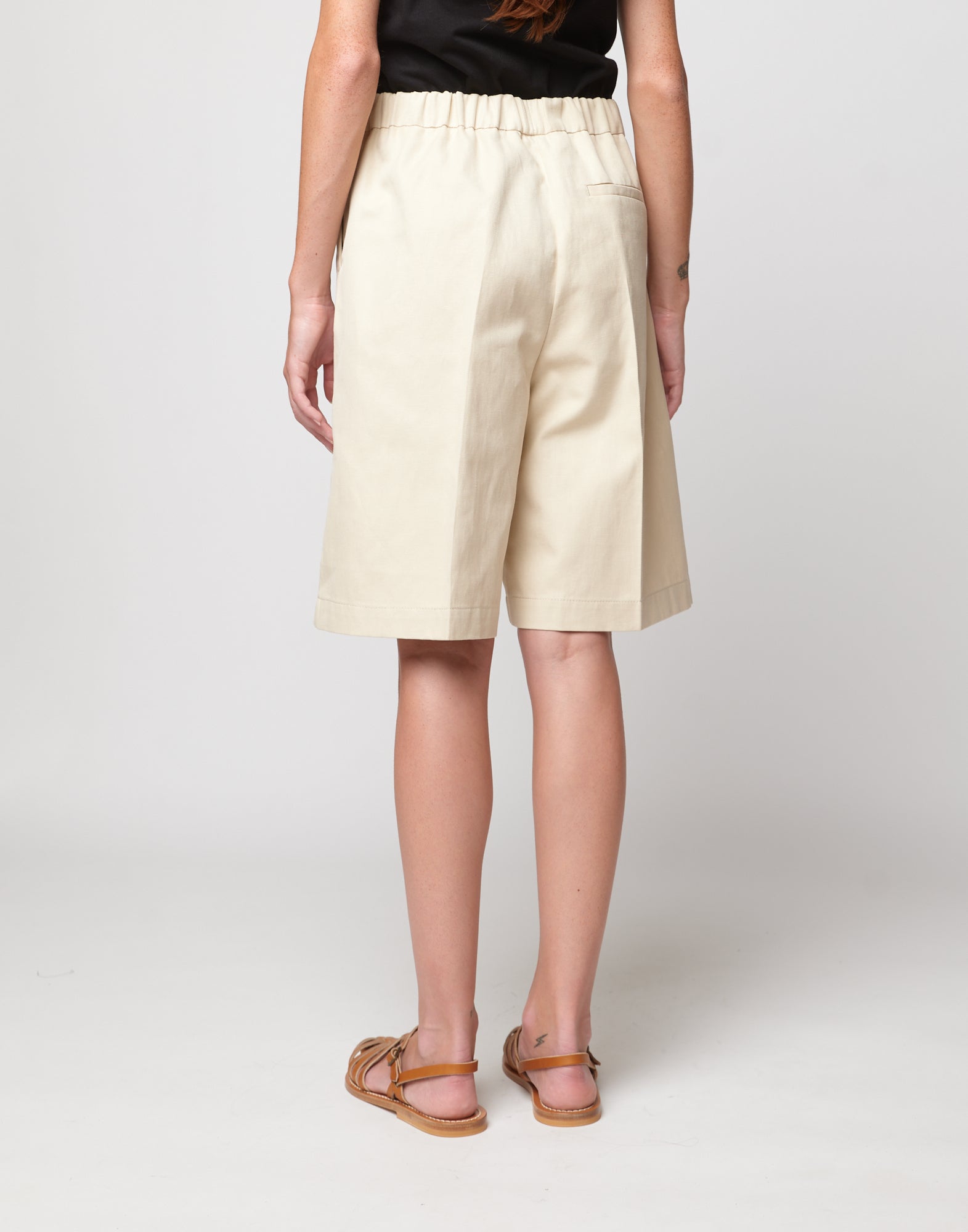 Bermuda Basket in Lino Cotone Orzo