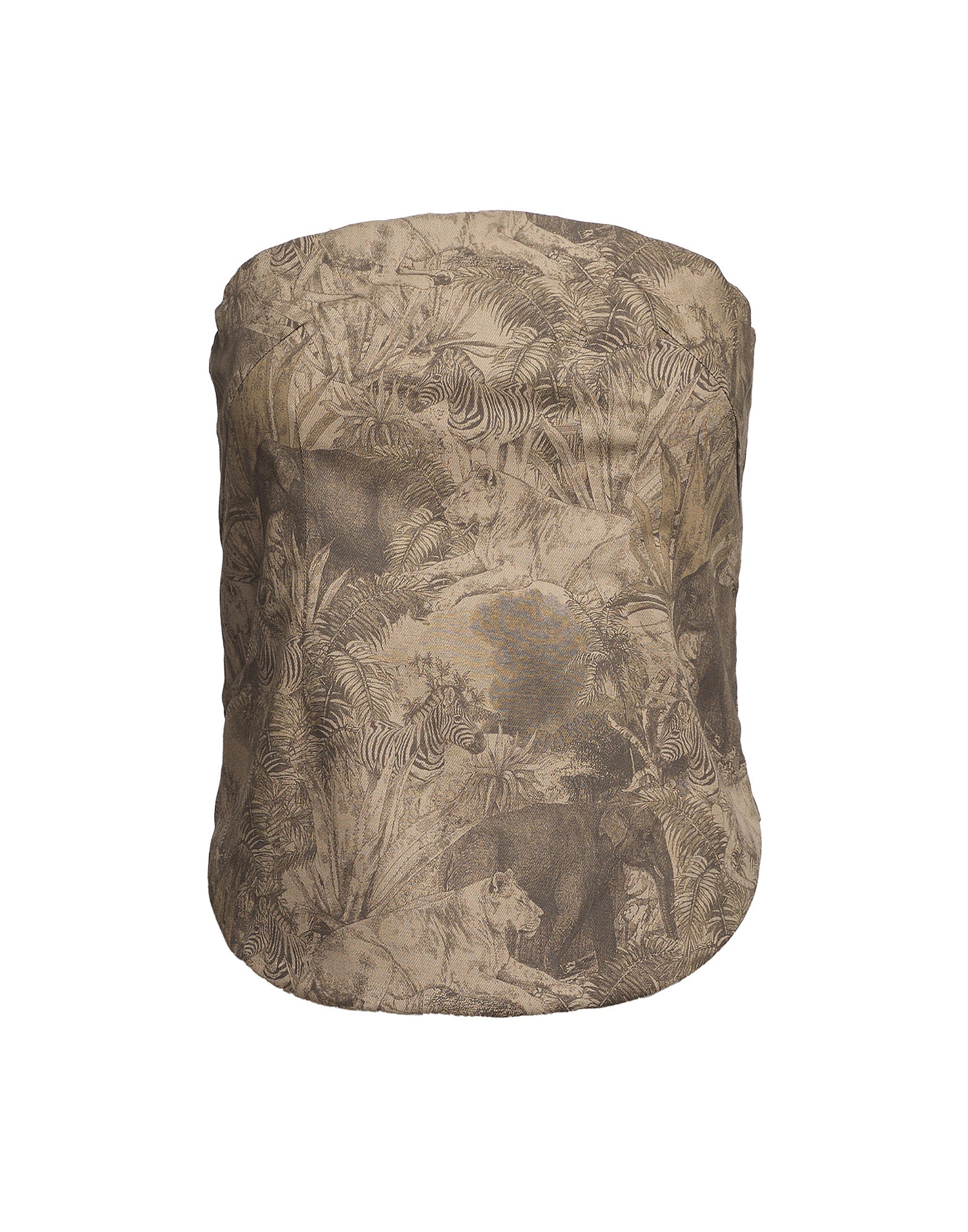 Top Décolleté in Drill di Cotone Stampa Jungle