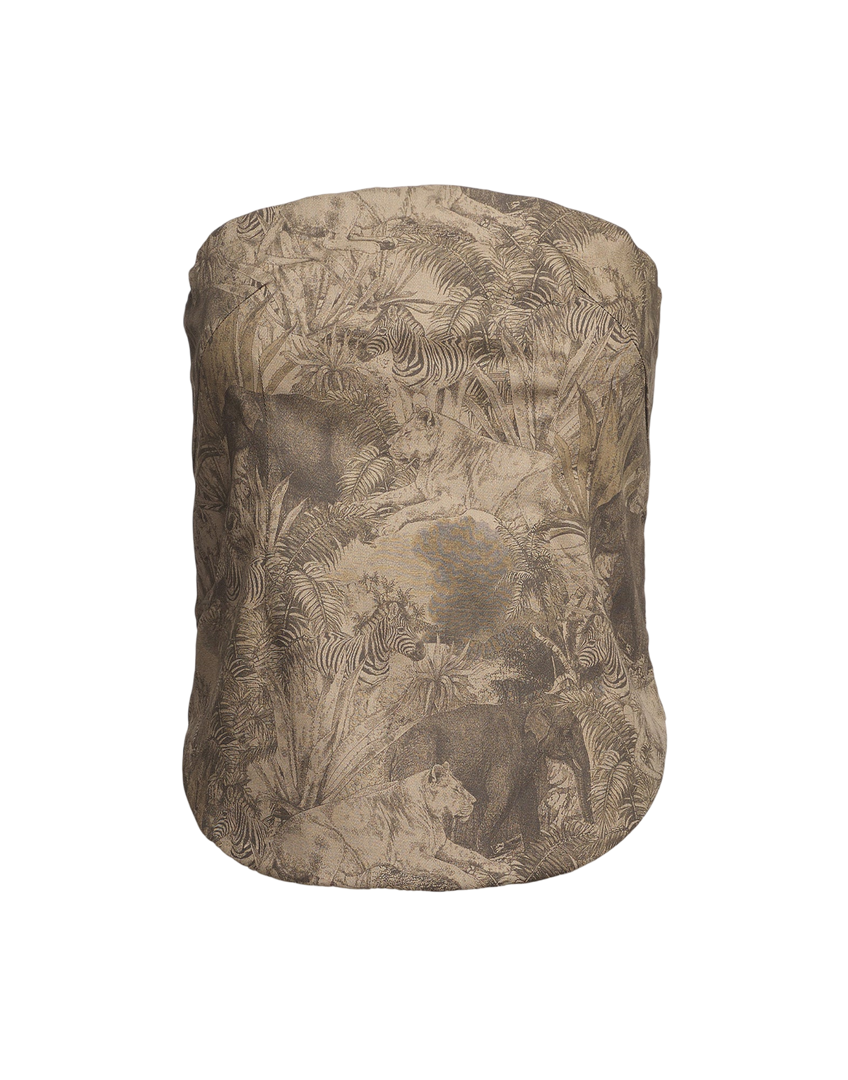 Jungle Print Cotton Drill Crop Top