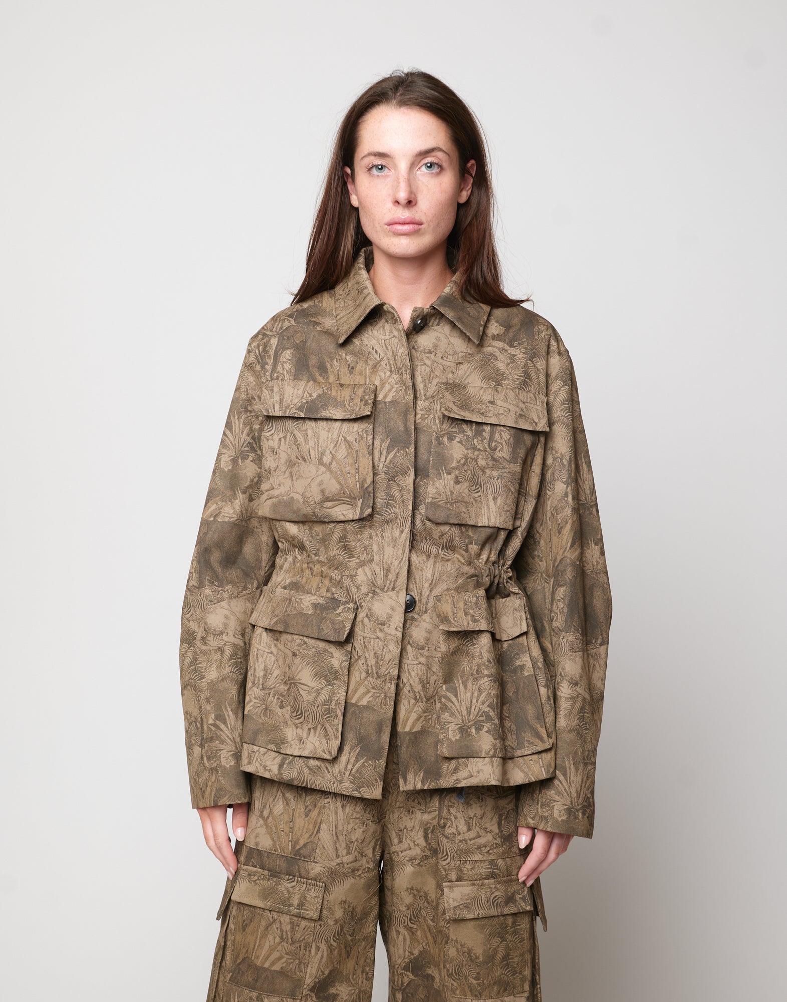 Field Jacket in Drill di Cotone Stampa Jungle