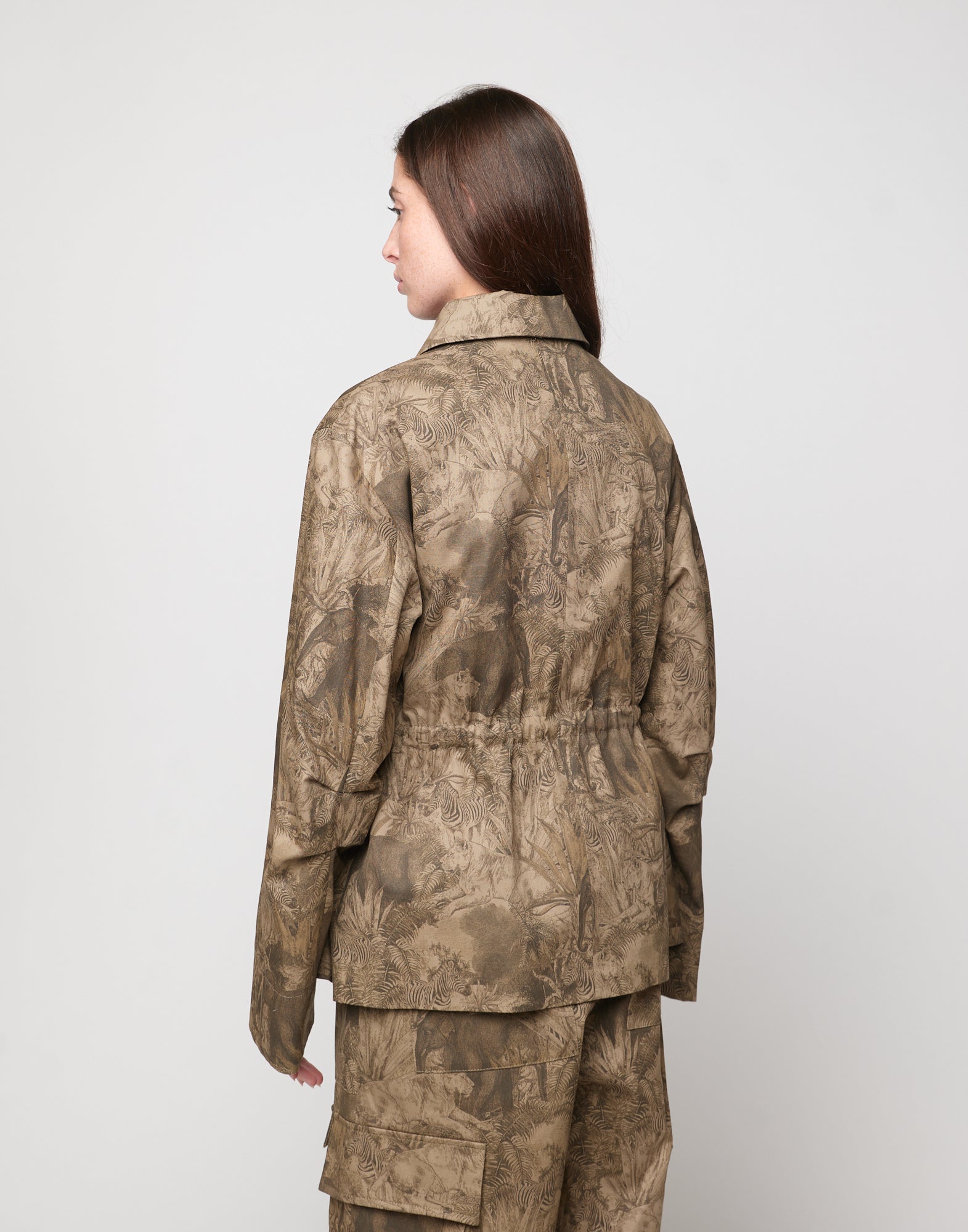 Field Jacket in Drill di Cotone Stampa Jungle