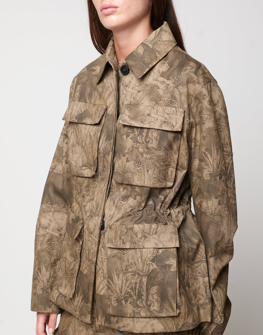 Field Jacket in Drill di Cotone Stampa Jungle