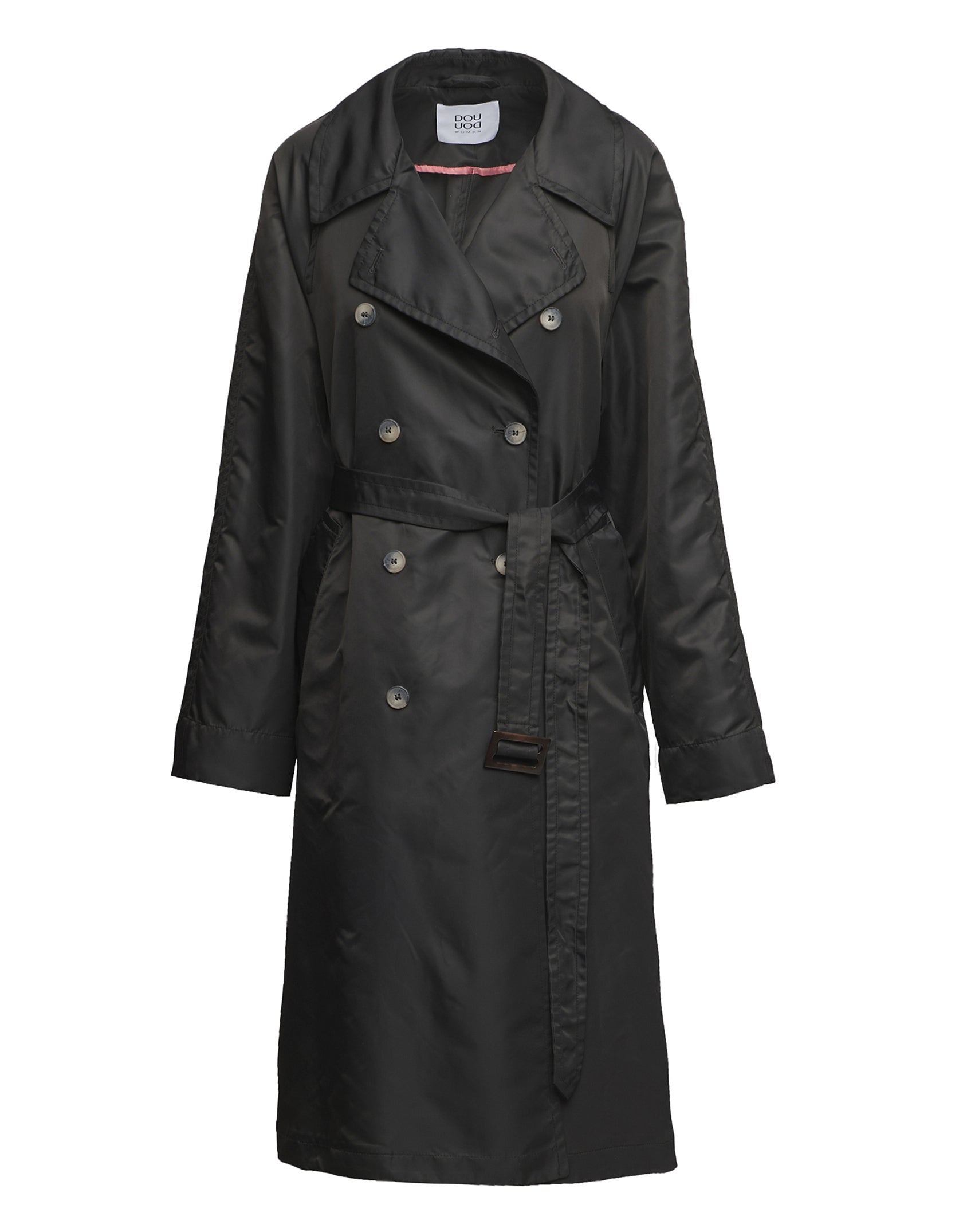 Trench Doppio Petto in Tecno Raso Lavagna