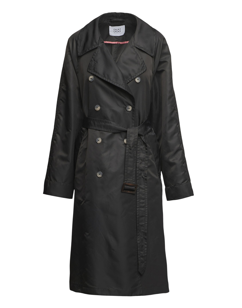 Trench croisé en satin technique ardoise
