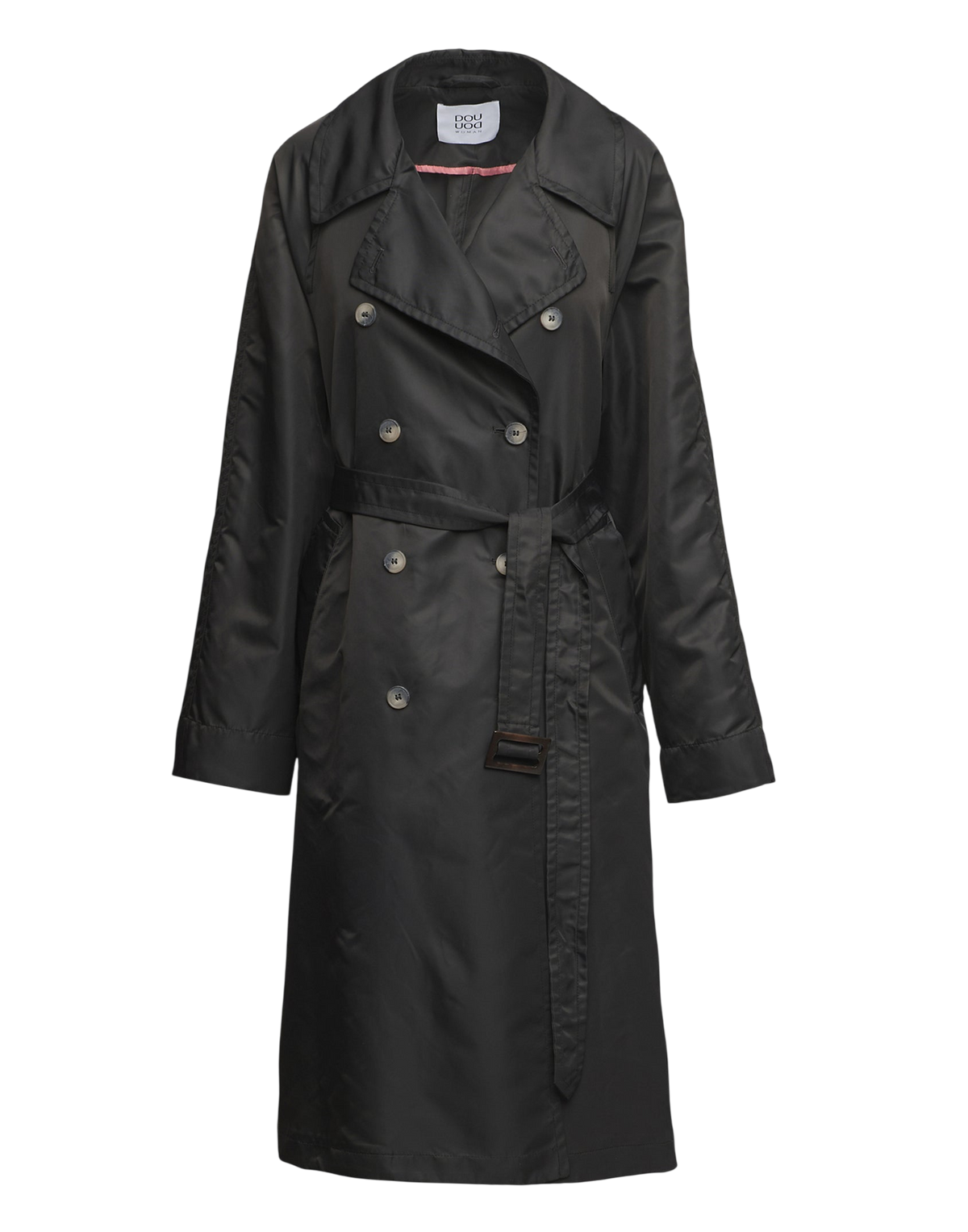 Trench croisé en satin technique ardoise
