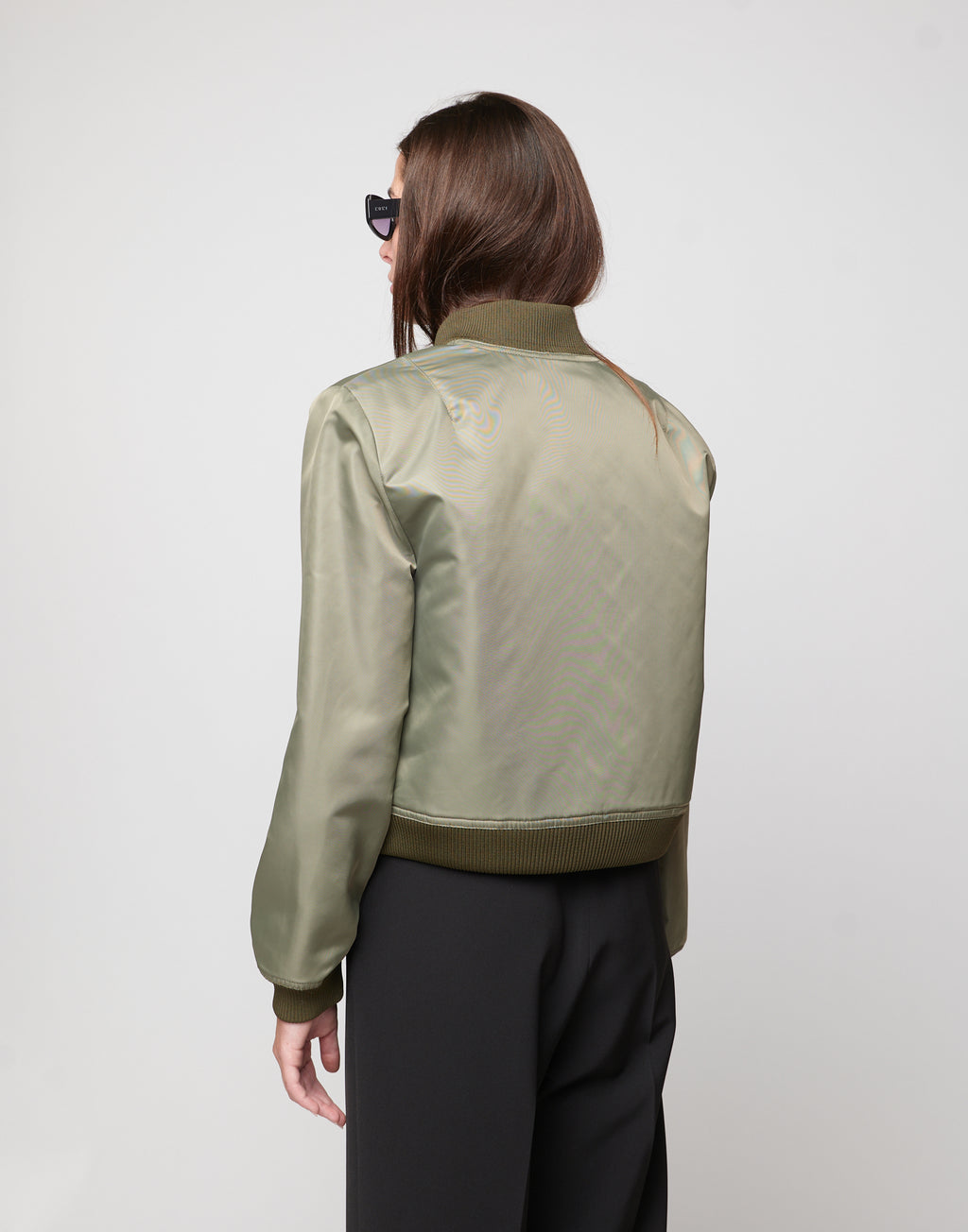 Bomber Corto in Tecno Raso Salvia