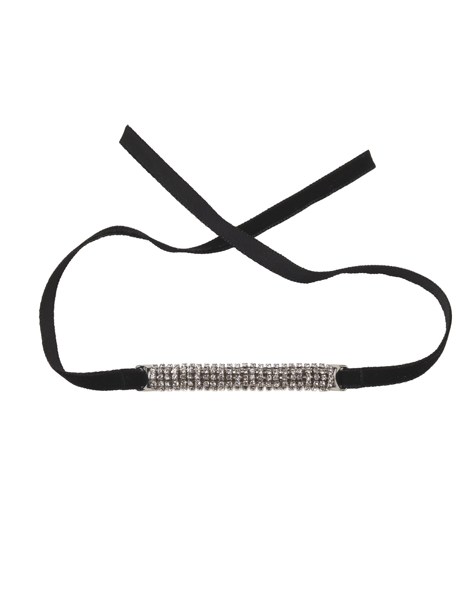 Collana/Bracciale in Velluto Nero con Strass