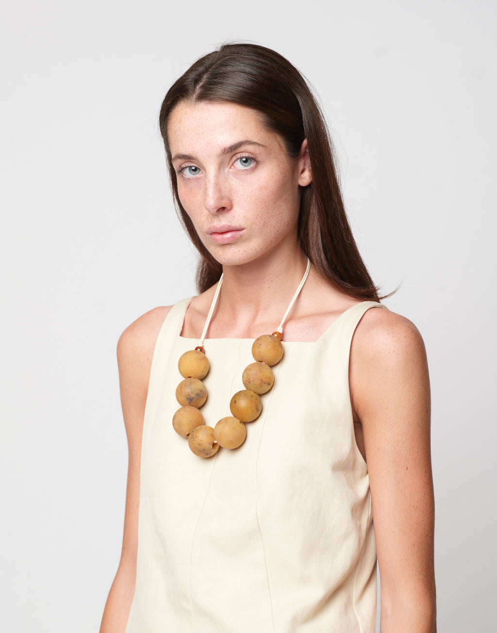 Collana Girocollo con Pietre in Marmo Giallo