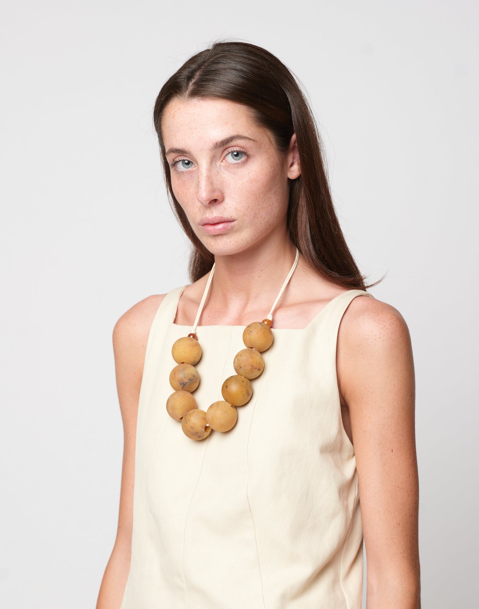 Collana Girocollo con Pietre in Marmo Giallo