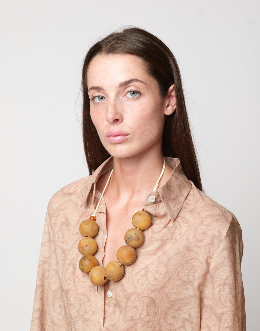 Collana Girocollo con Pietre in Marmo Giallo