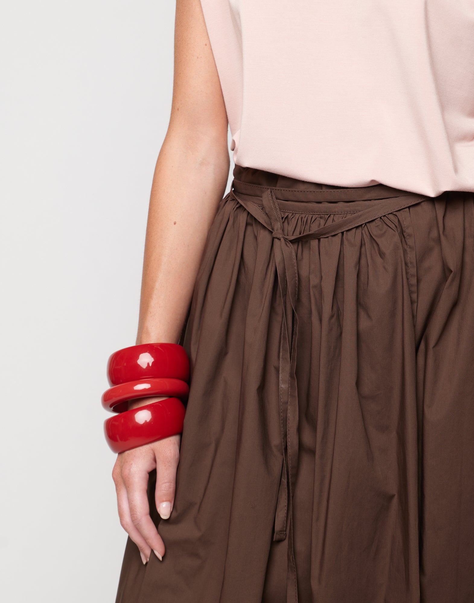 Bracciale Alto in Plexi Lucido Rubino