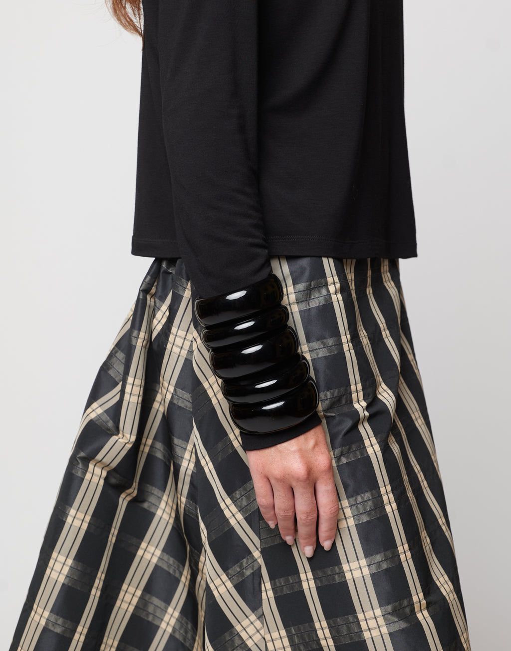 Bracciale Alto in Plexi Lucido Nero