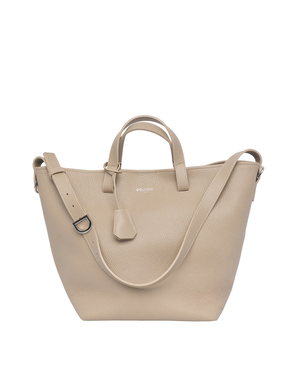 Borsa Shopping Giulia in Pelle Martellata Marmo