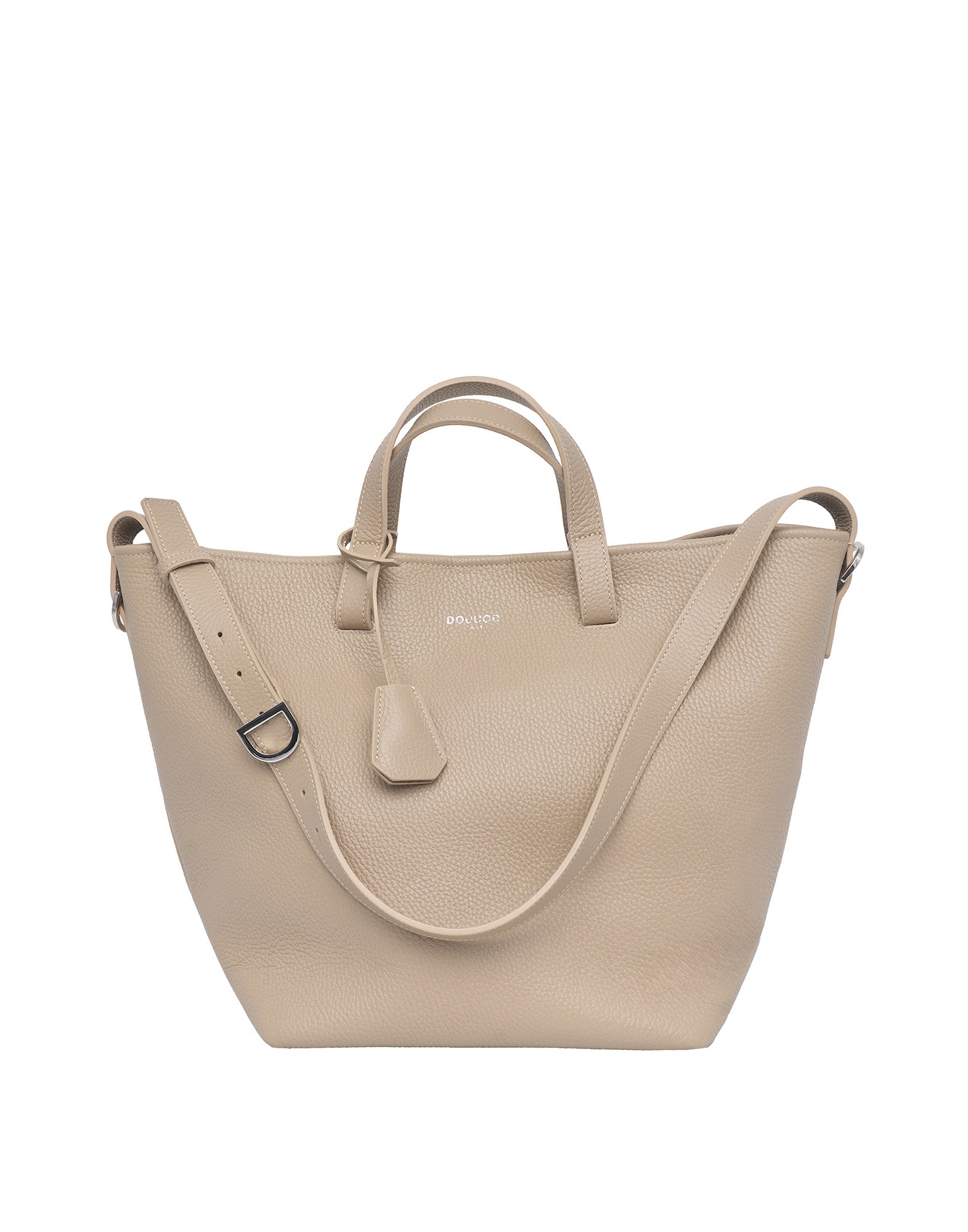 Borsa Shopping Giulia in Pelle Martellata Marmo