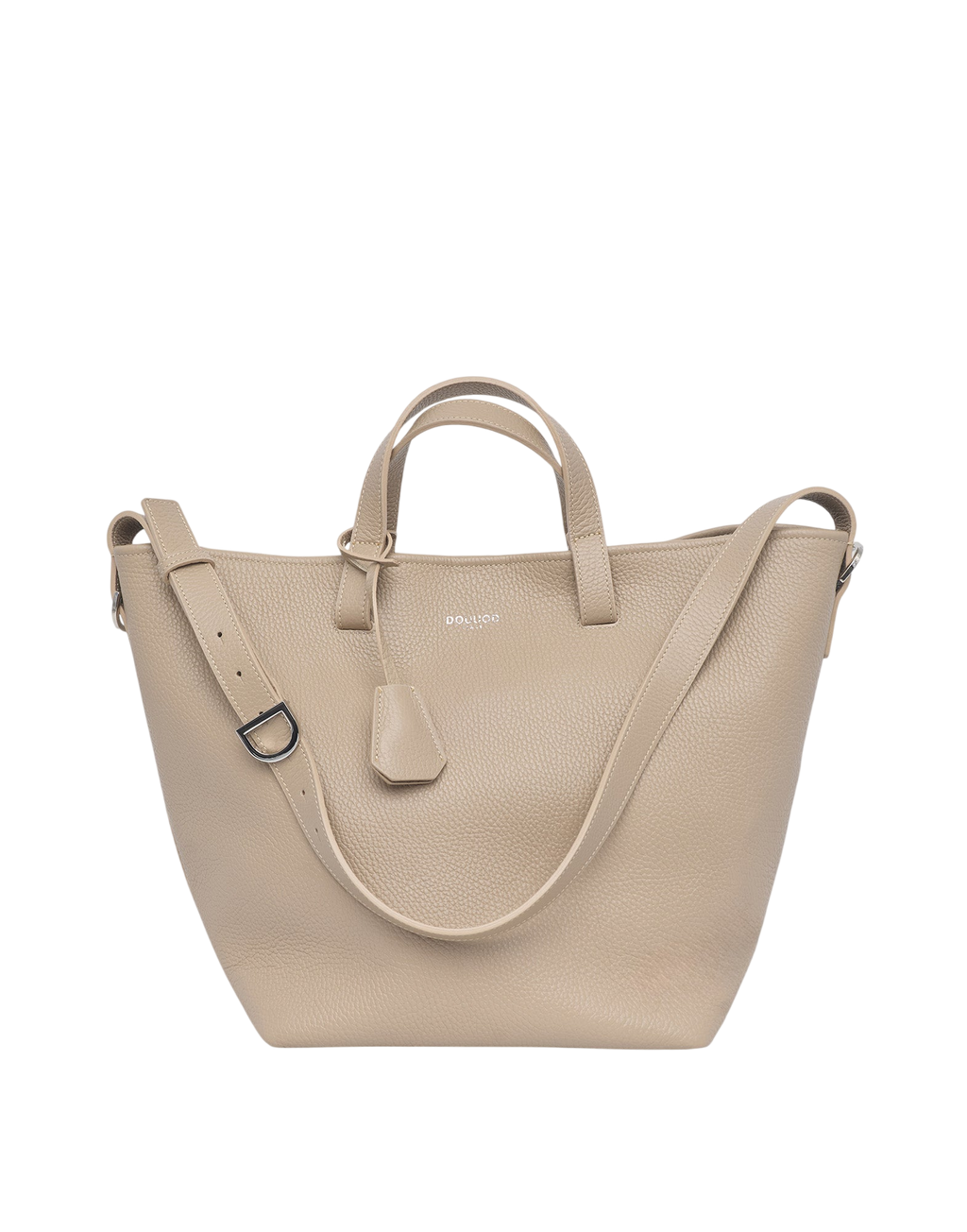 Borsa Shopping Giulia in Pelle Martellata Marmo