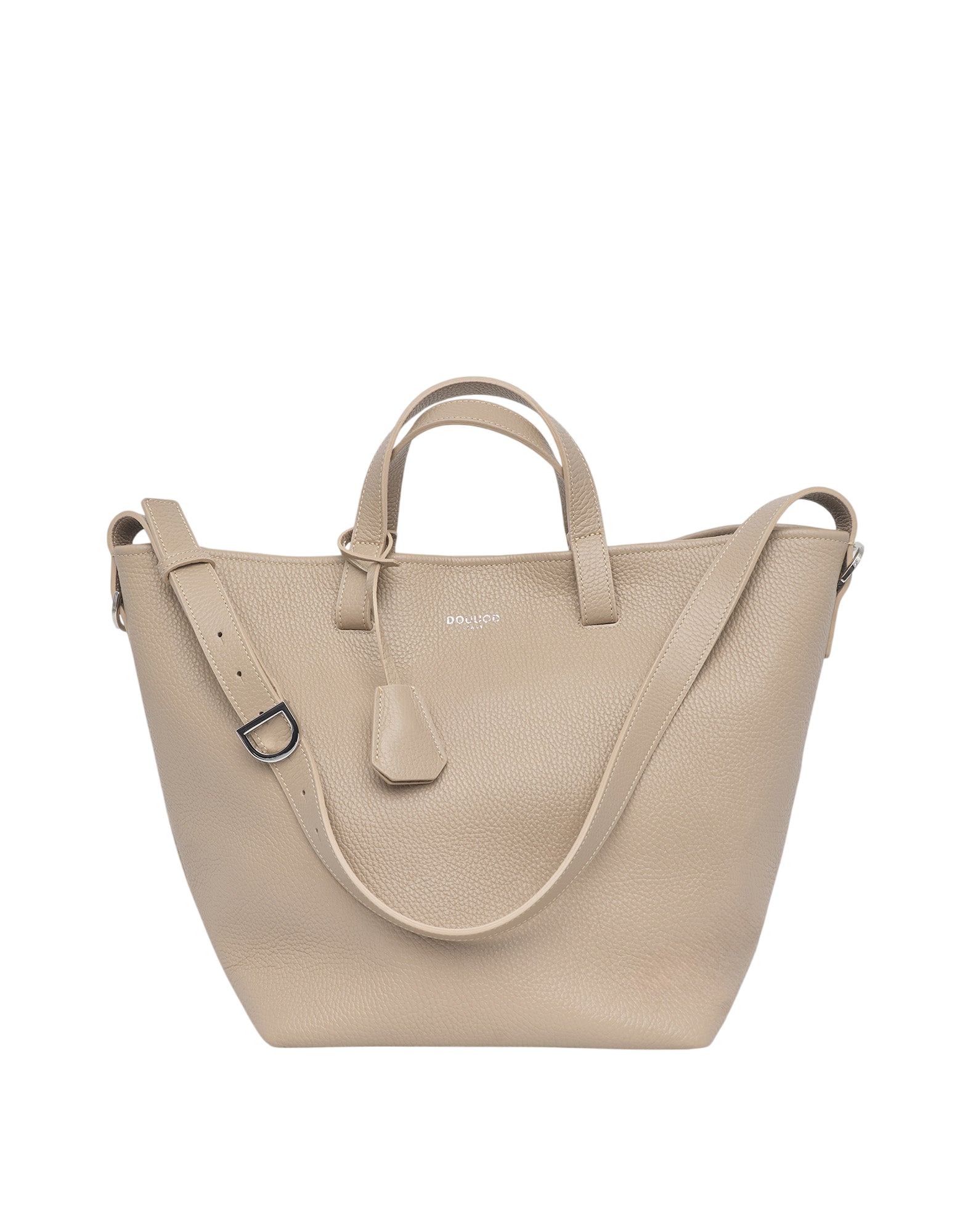 Borsa Shopping Giulia in Pelle Martellata Marmo