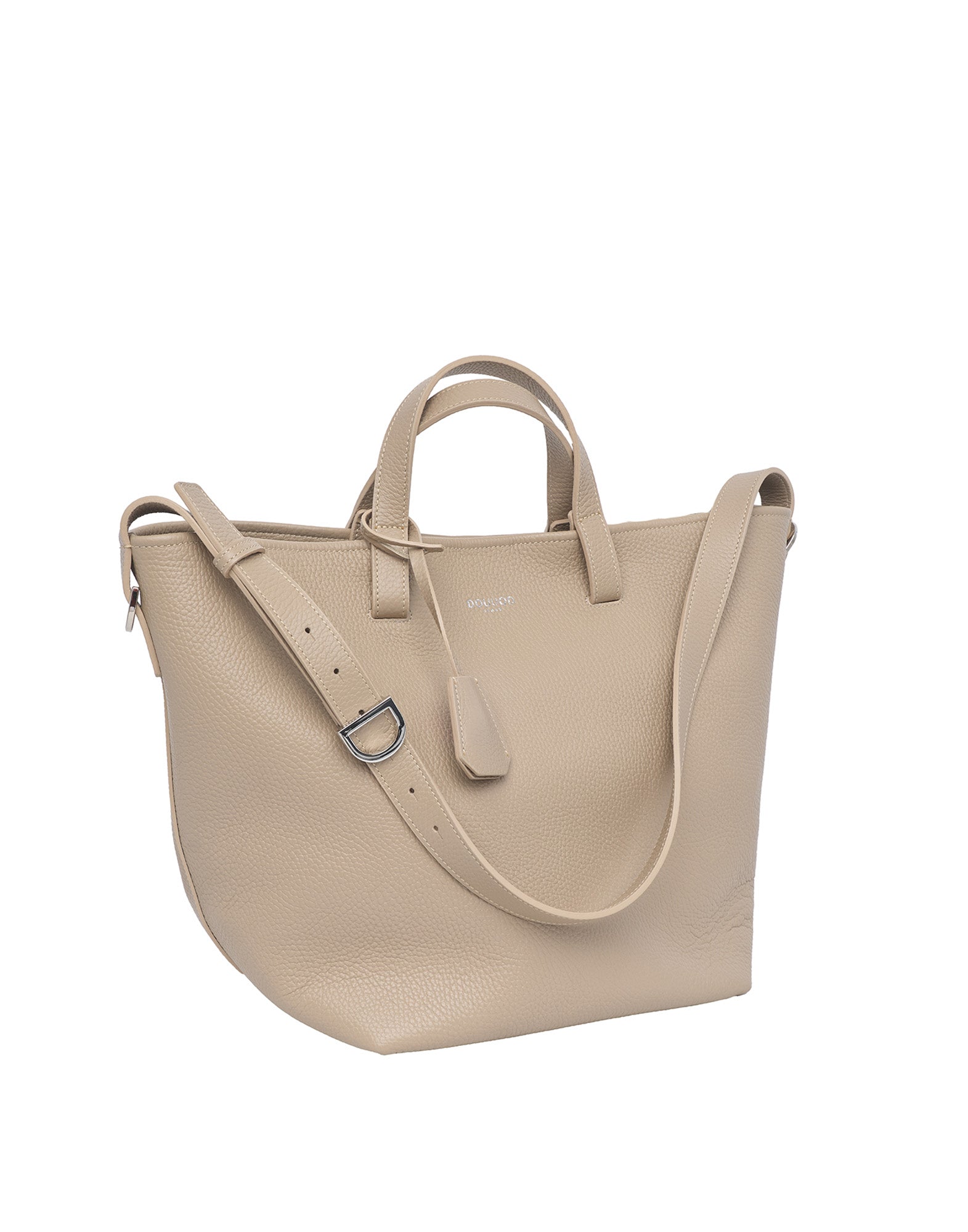 Borsa Shopping Giulia in Pelle Martellata Marmo