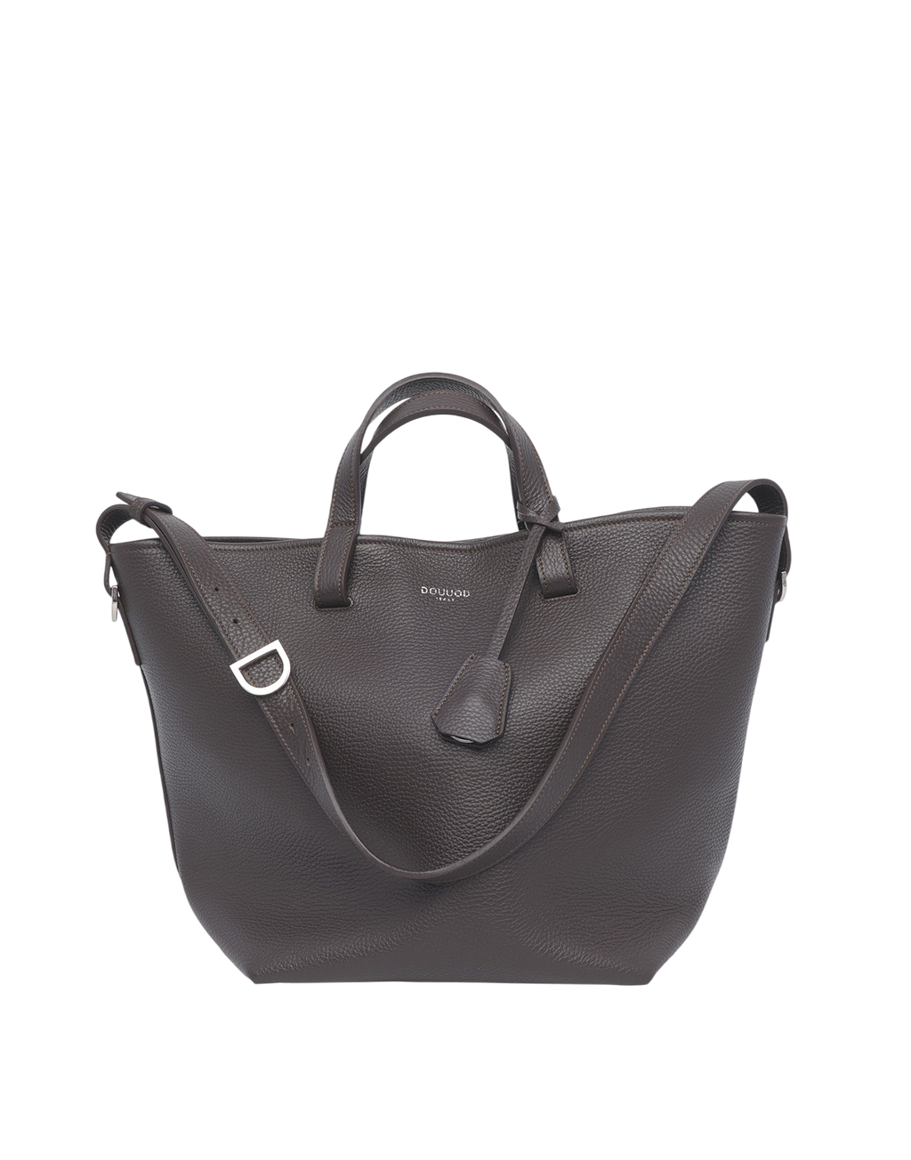 Borsa Shopping Giulia in Pelle Martellata Ebano