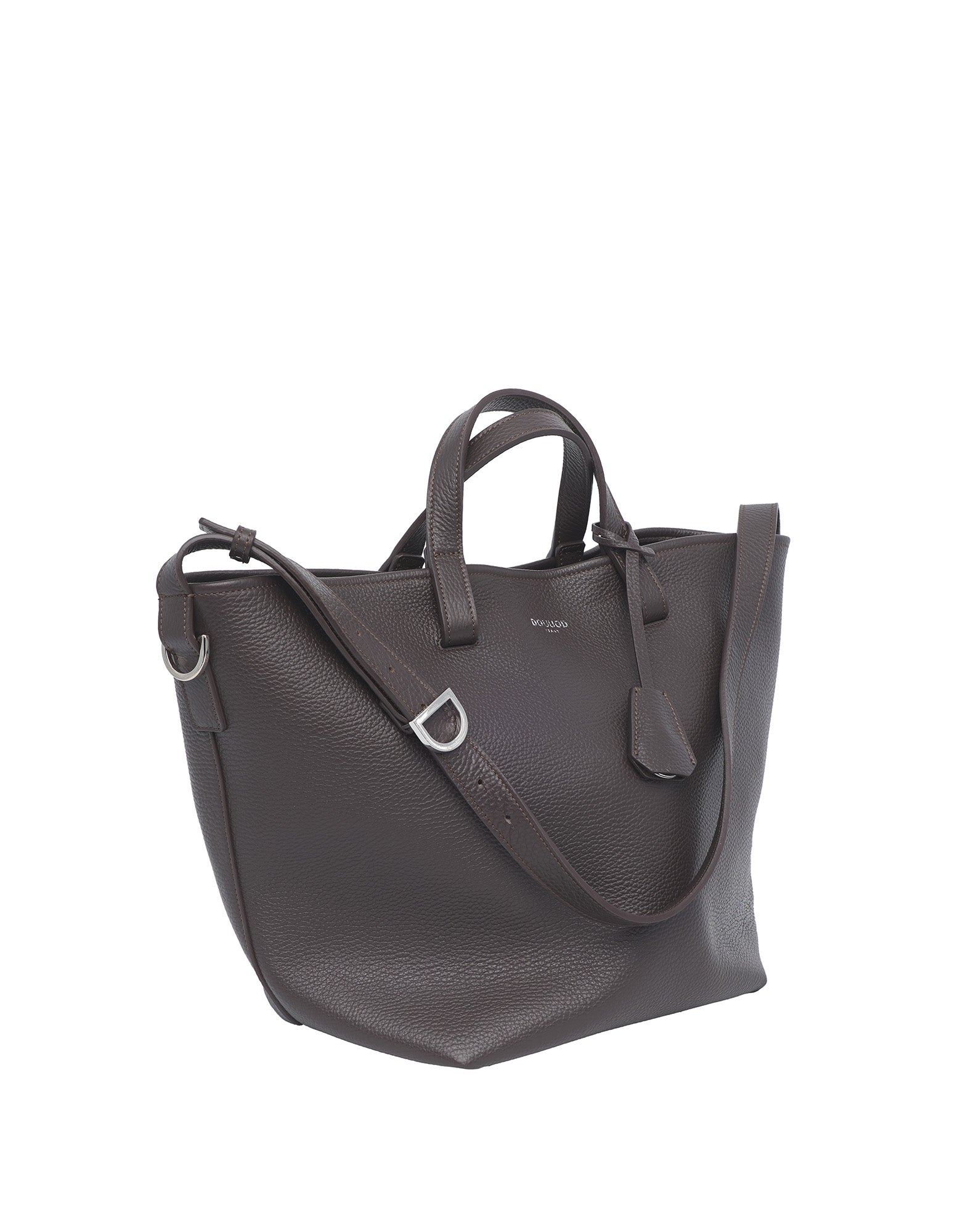 Borsa Shopping Giulia in Pelle Martellata Ebano