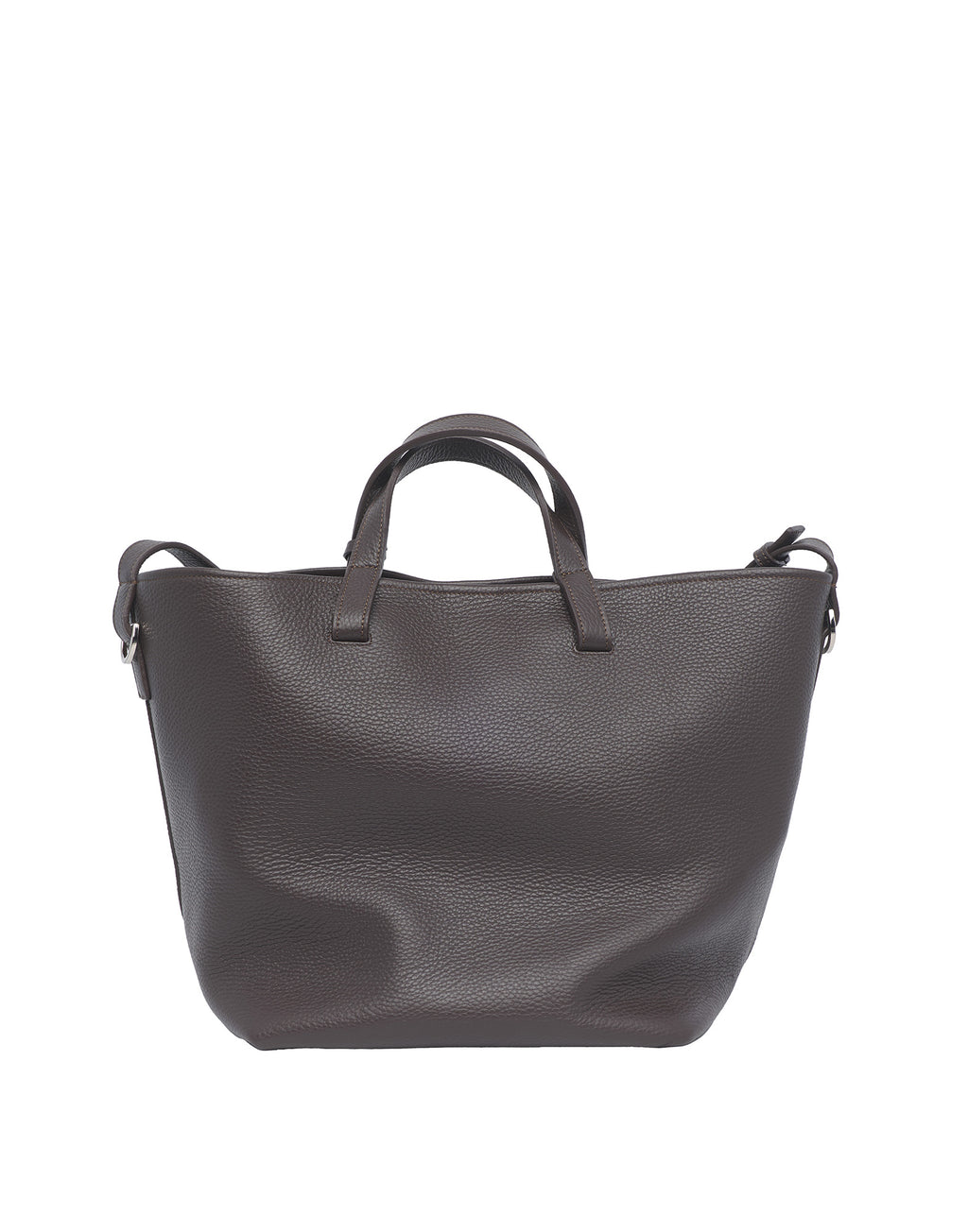 Borsa Shopping Giulia in Pelle Martellata Ebano