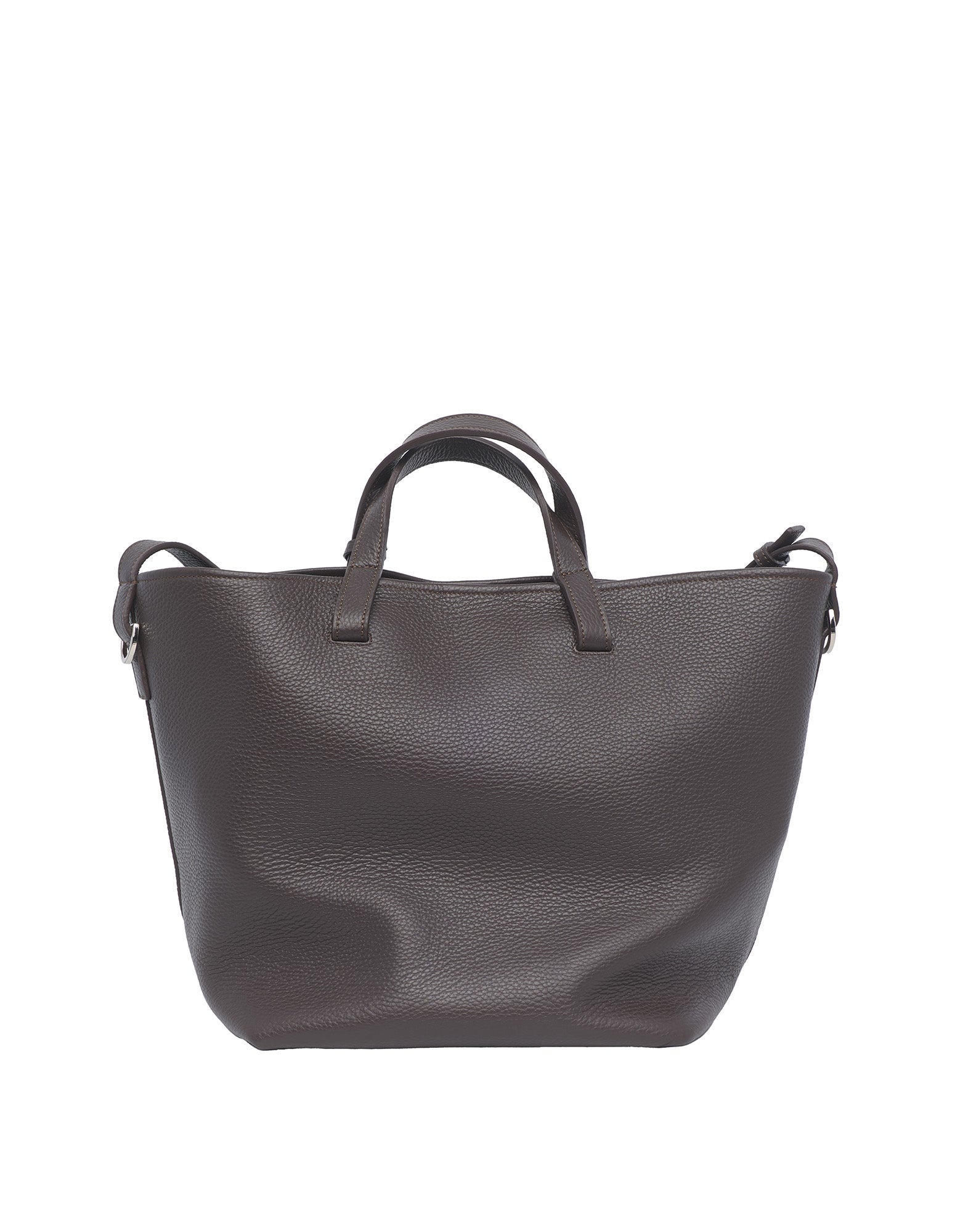 Borsa Shopping Giulia in Pelle Martellata Ebano