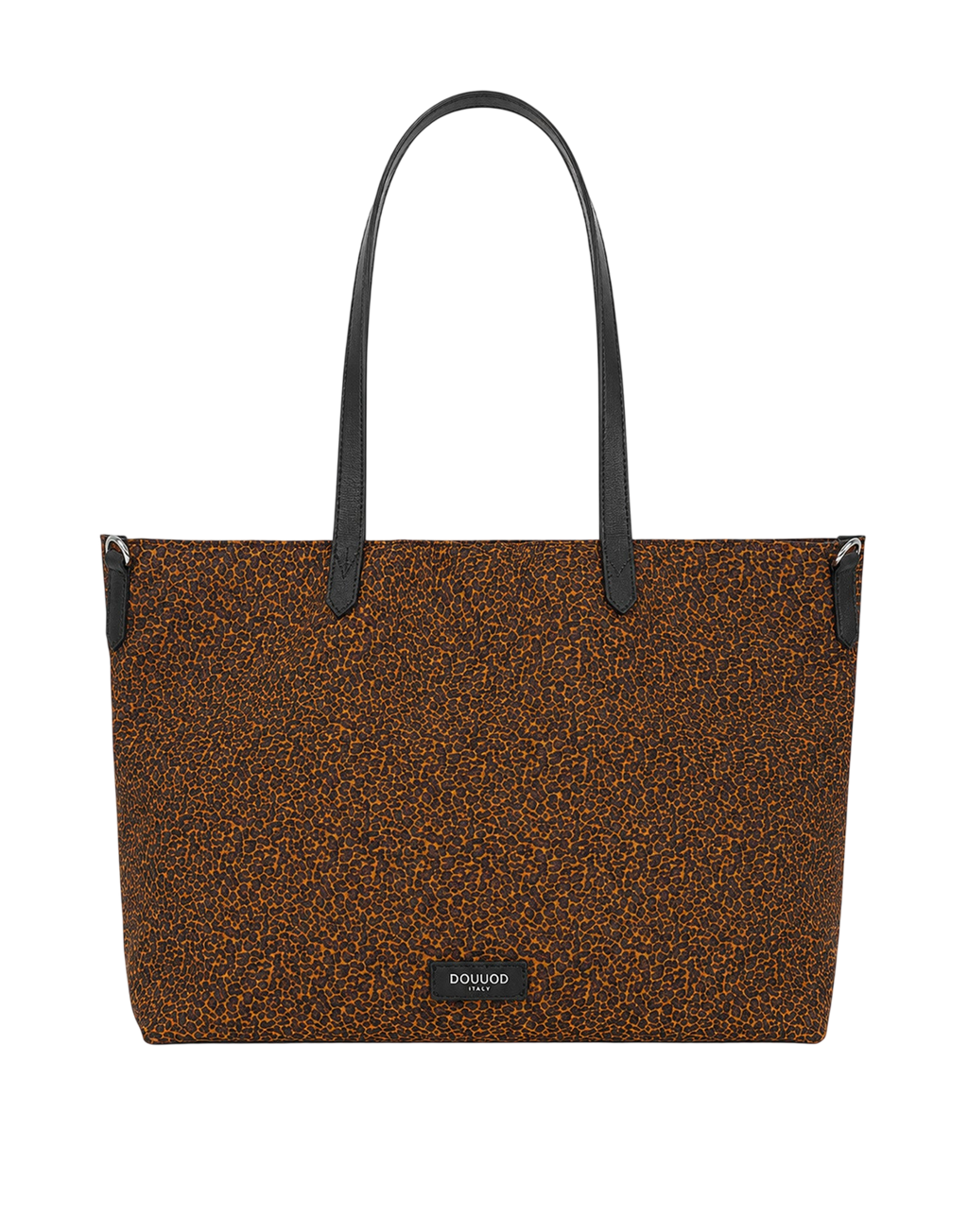 Grand cabas en croûte de cuir motif animalier