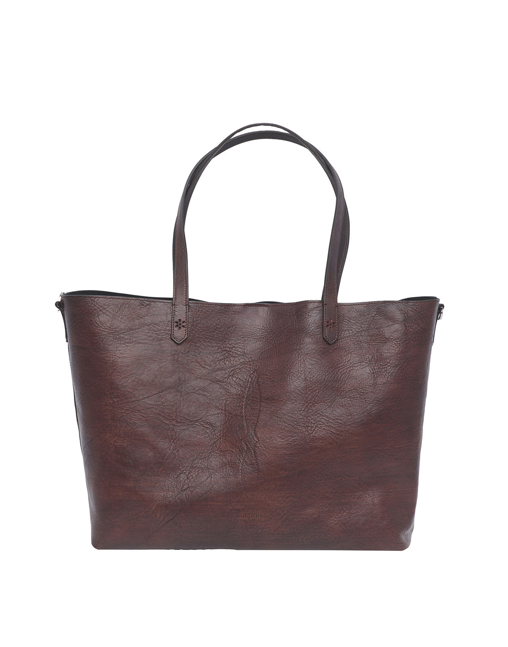 Borsa Olivia in Cuoio Tuffato Tinto e Lavato Moro