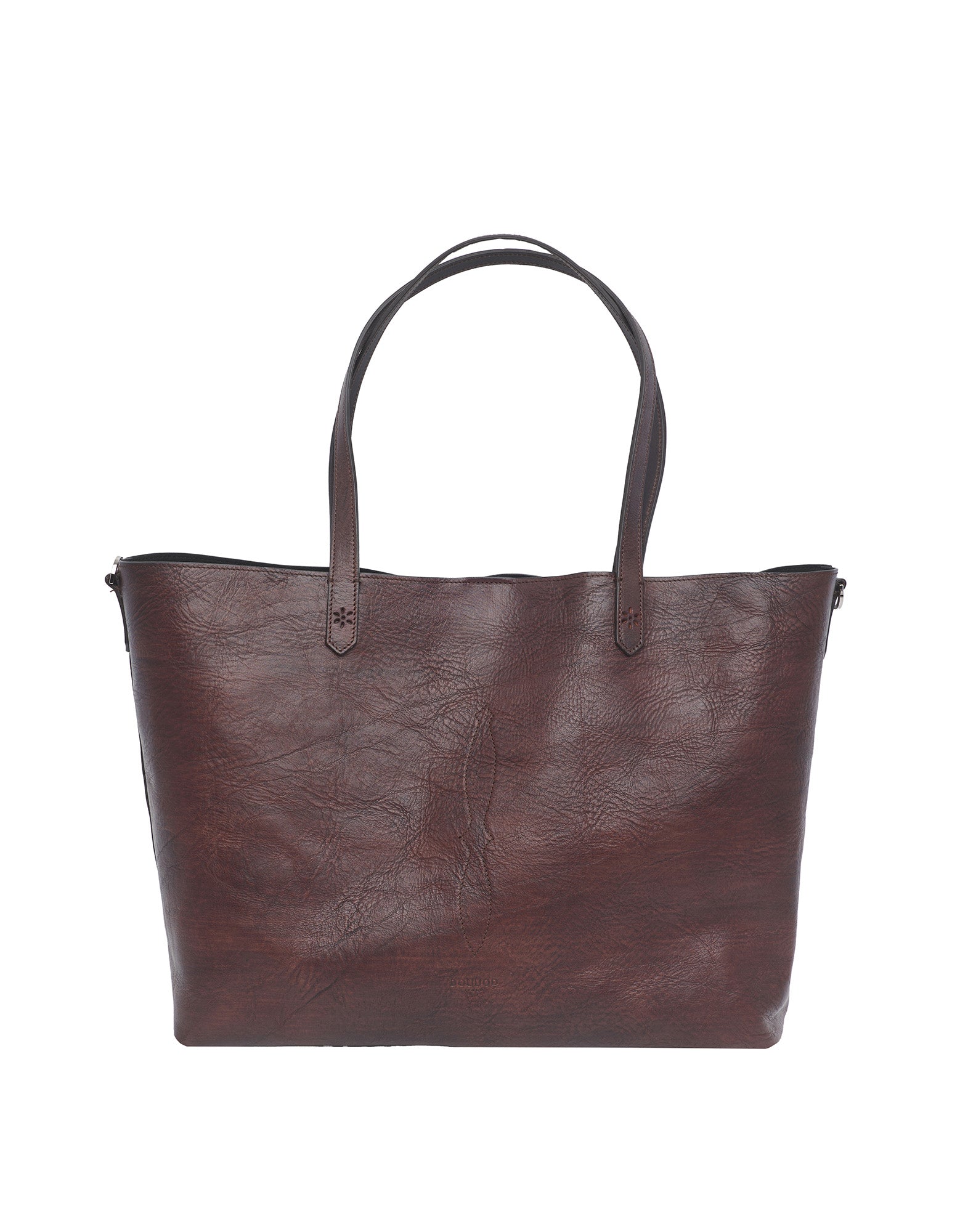 Borsa Olivia in Cuoio Tuffato Tinto e Lavato Moro