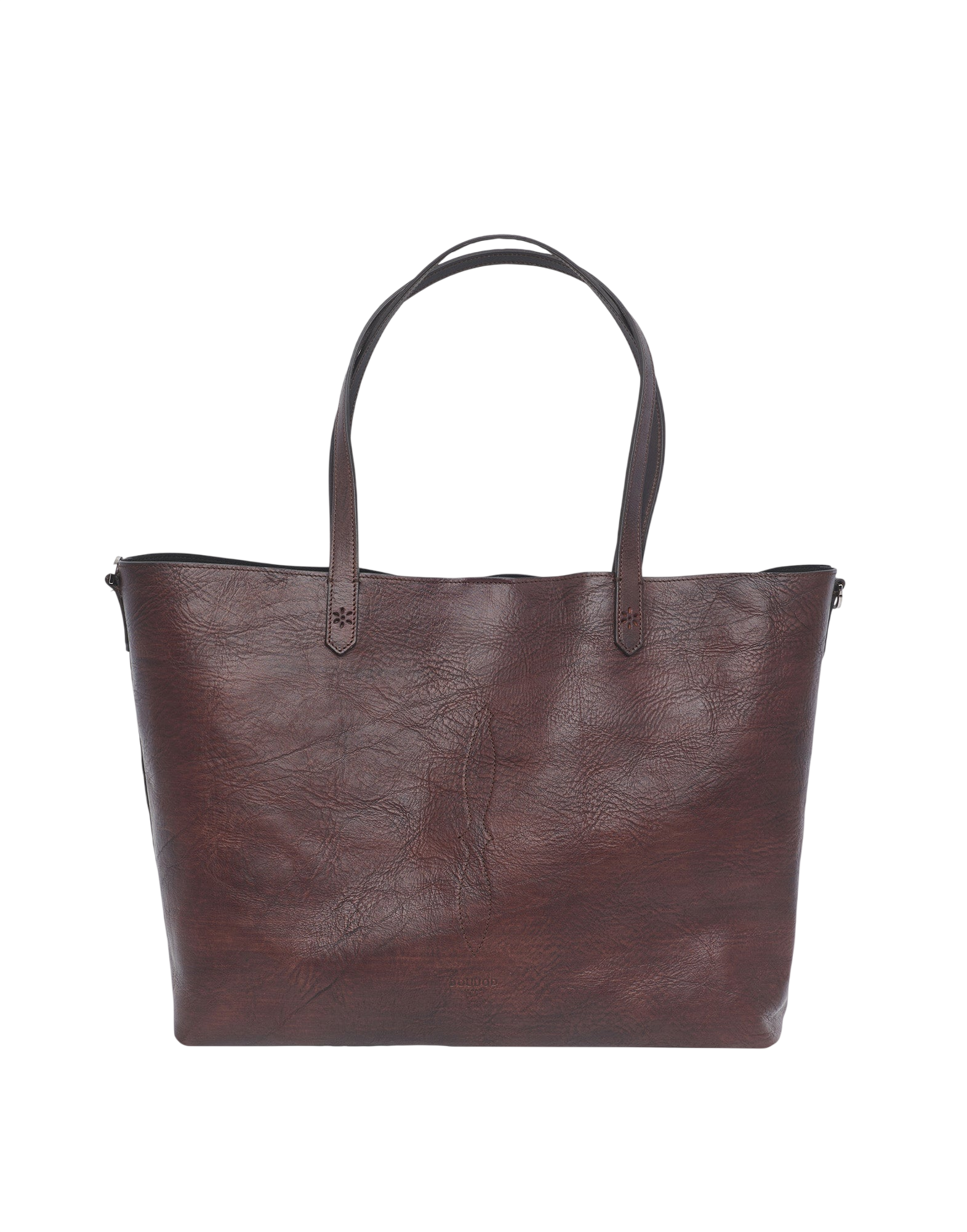 Borsa Olivia in Cuoio Tuffato Tinto e Lavato Moro