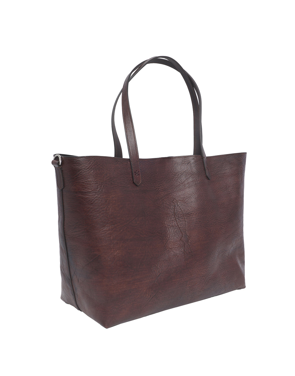 Borsa Olivia in Cuoio Tuffato Tinto e Lavato Moro