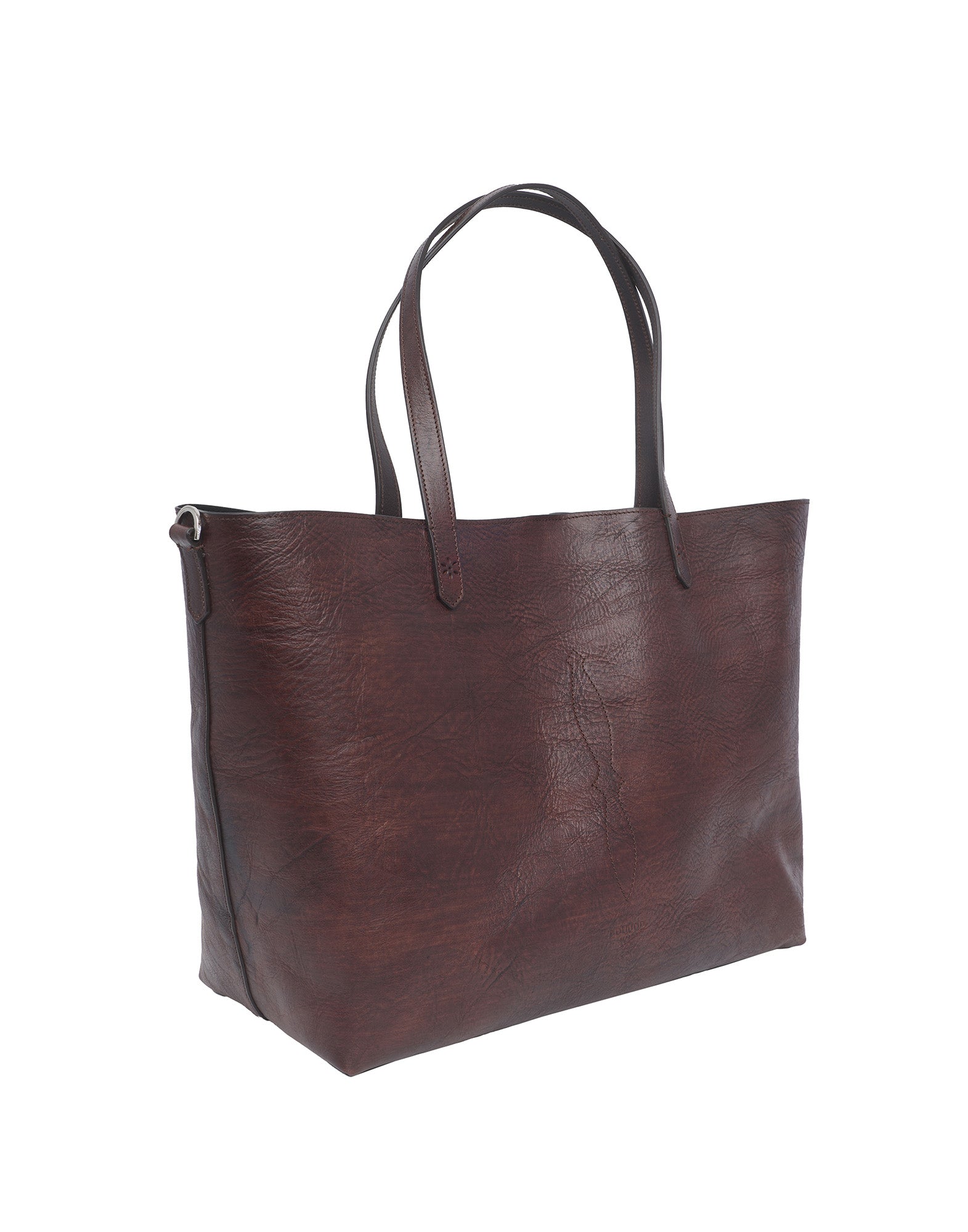 Borsa Olivia in Cuoio Tuffato Tinto e Lavato Moro