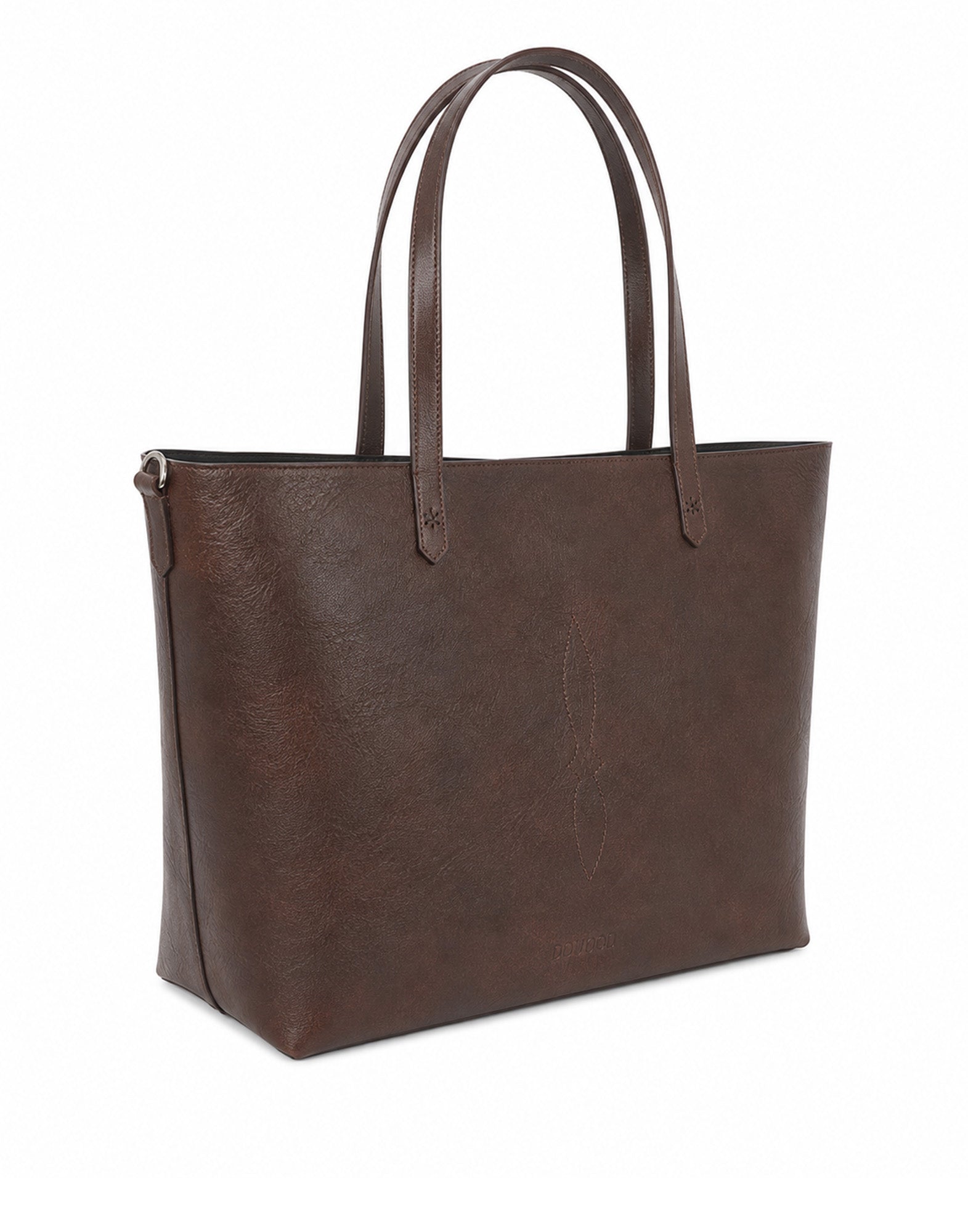 Shooping Grande in Cuoio Tuffato Lavato Moro