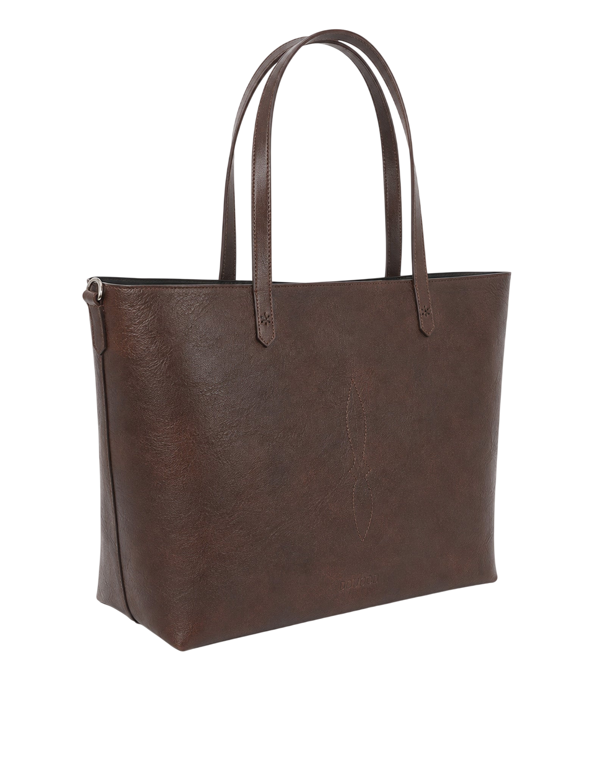 Dark Brown Washed Tumbled Leather Tote Bag