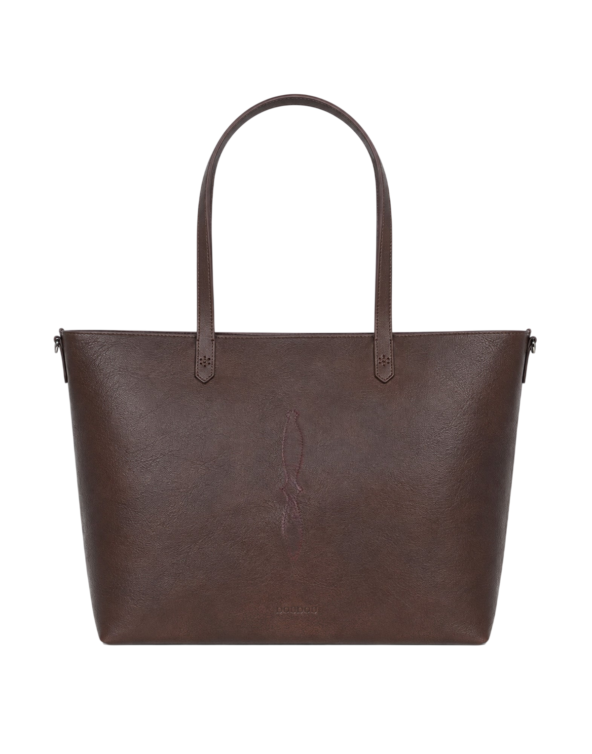 Dark Brown Washed Tumbled Leather Tote Bag