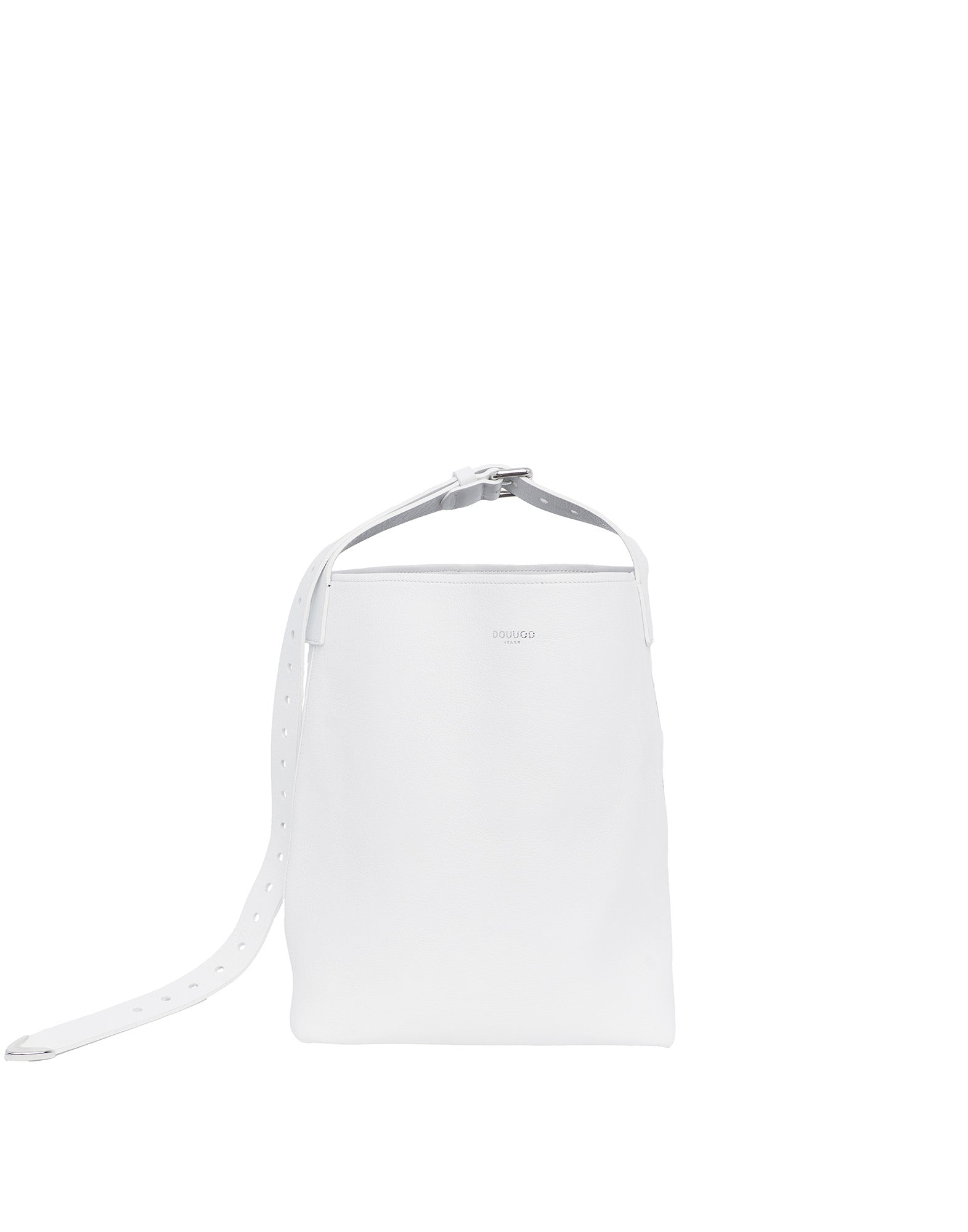 Borsa a Secchiello Tilla in Pelle Mousse Off White