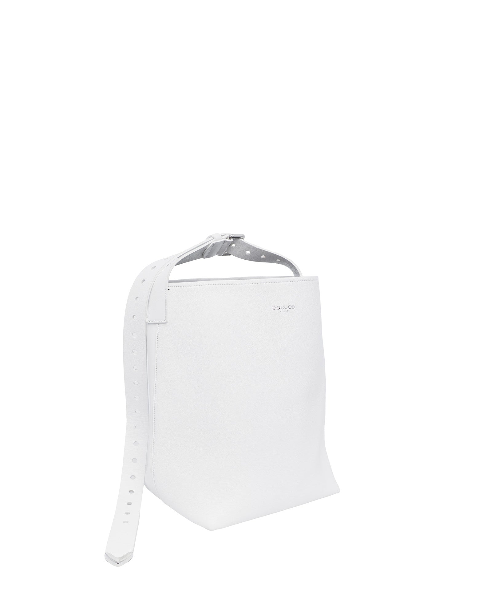 Borsa a Secchiello Tilla in Pelle Mousse Off White