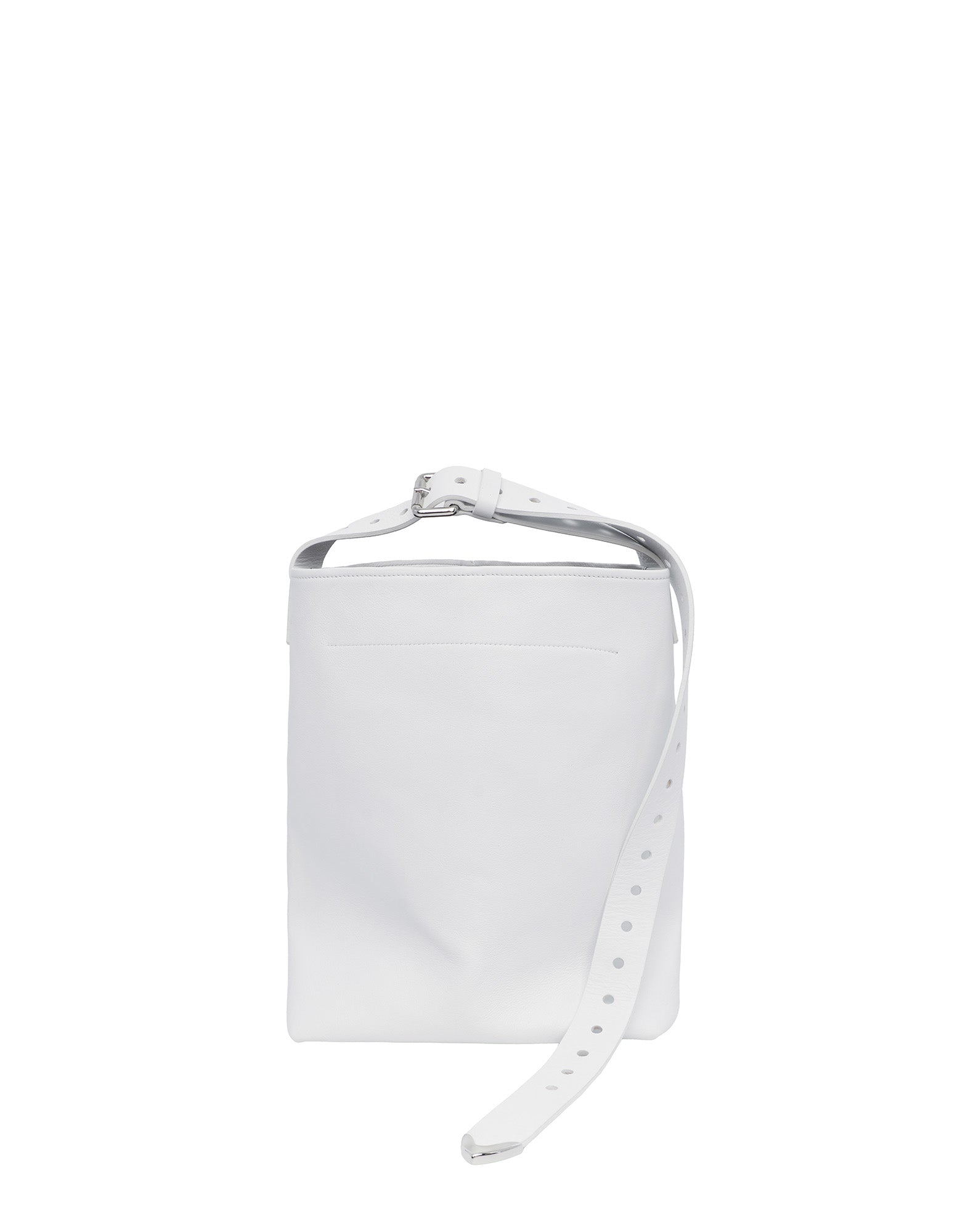Borsa a Secchiello Tilla in Pelle Mousse Off White