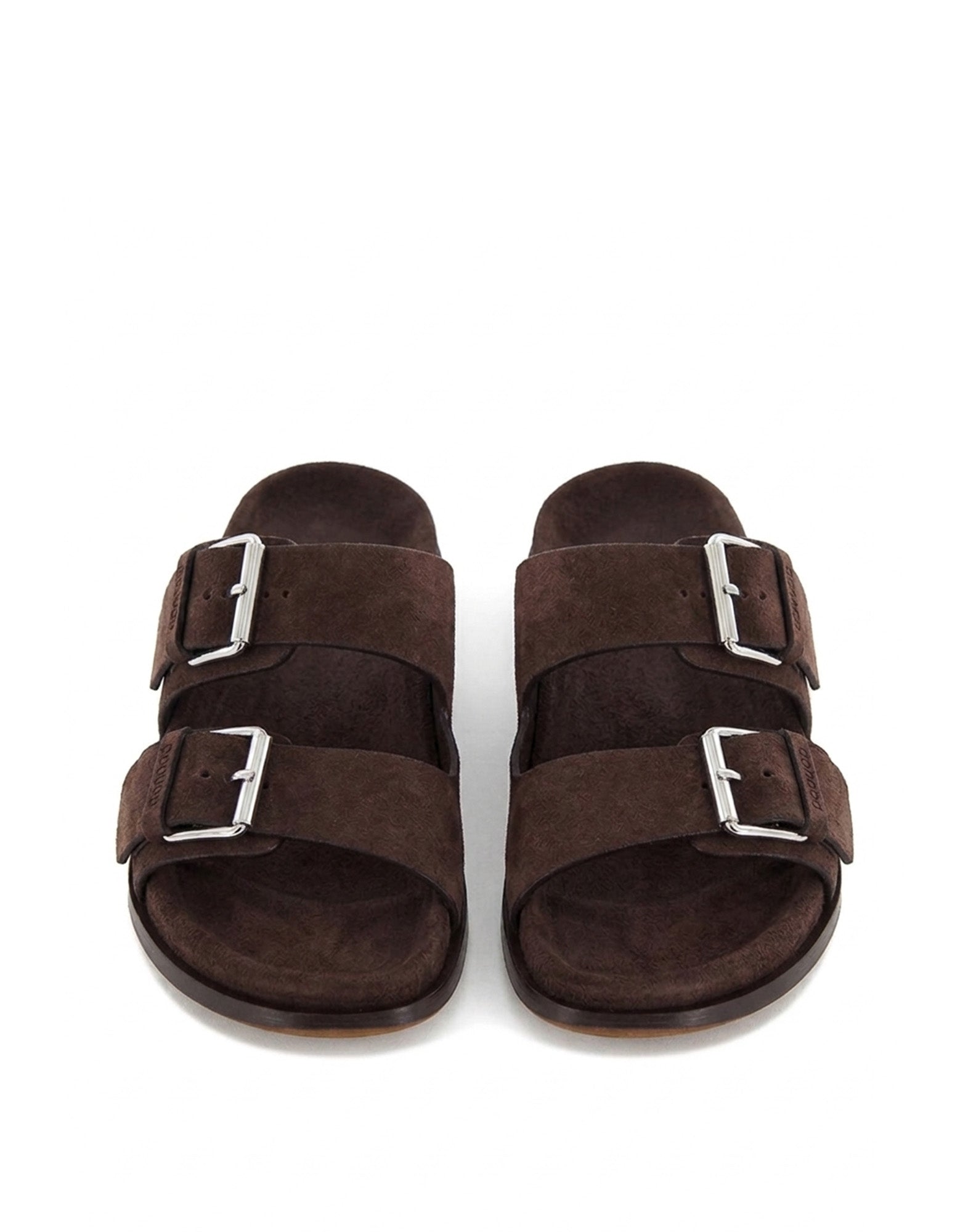 Sandali a Doppia Fascia in Crosta Testa di Moro