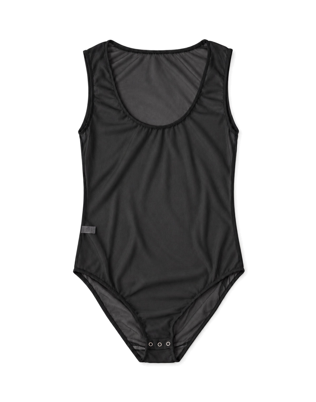 Body in Tulle Elasticizzato Nero