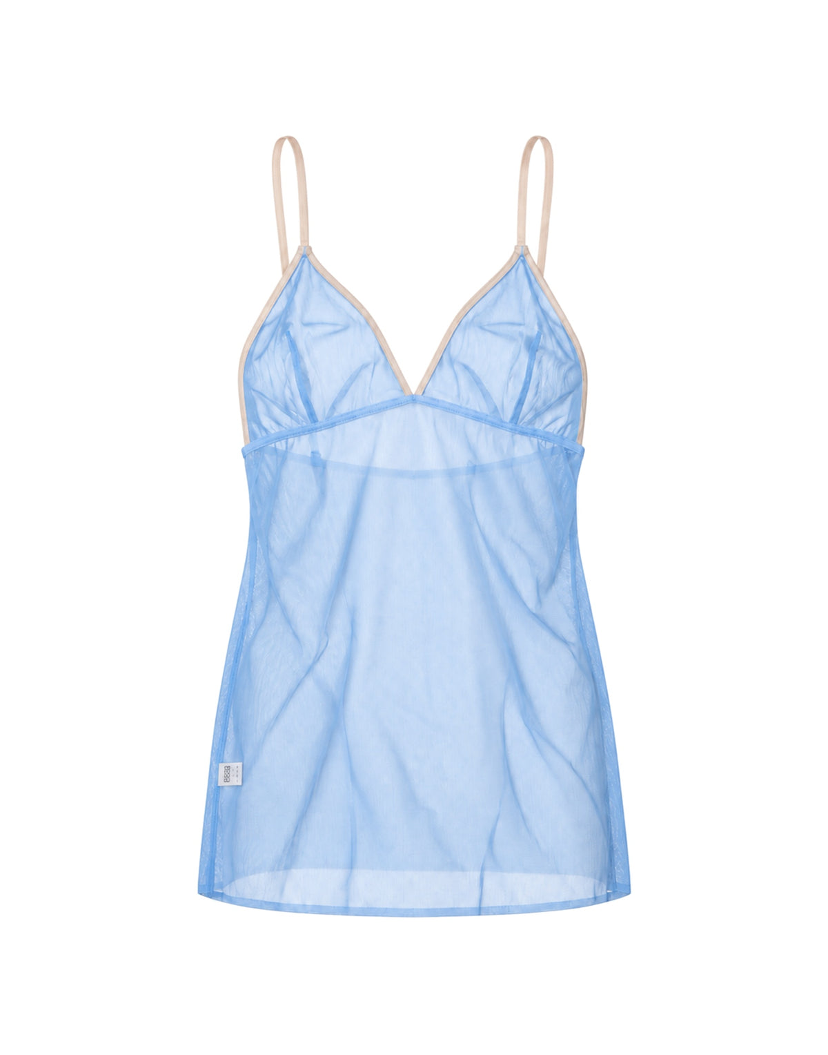 Canotta in Tulle Elasticizzato Azzurro