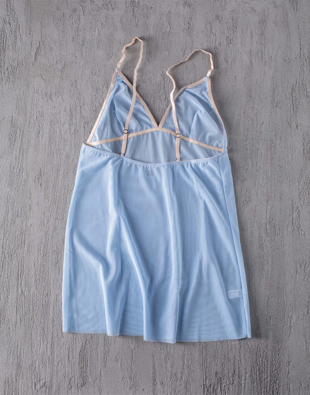 Canotta in Tulle Elasticizzato Azzurro