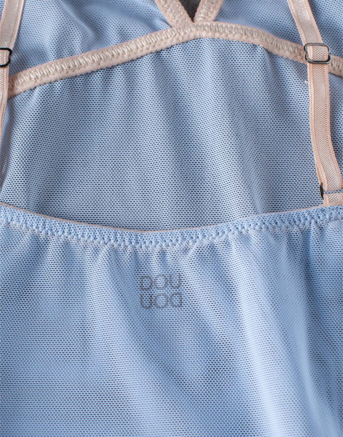 Canotta in Tulle Elasticizzato Azzurro