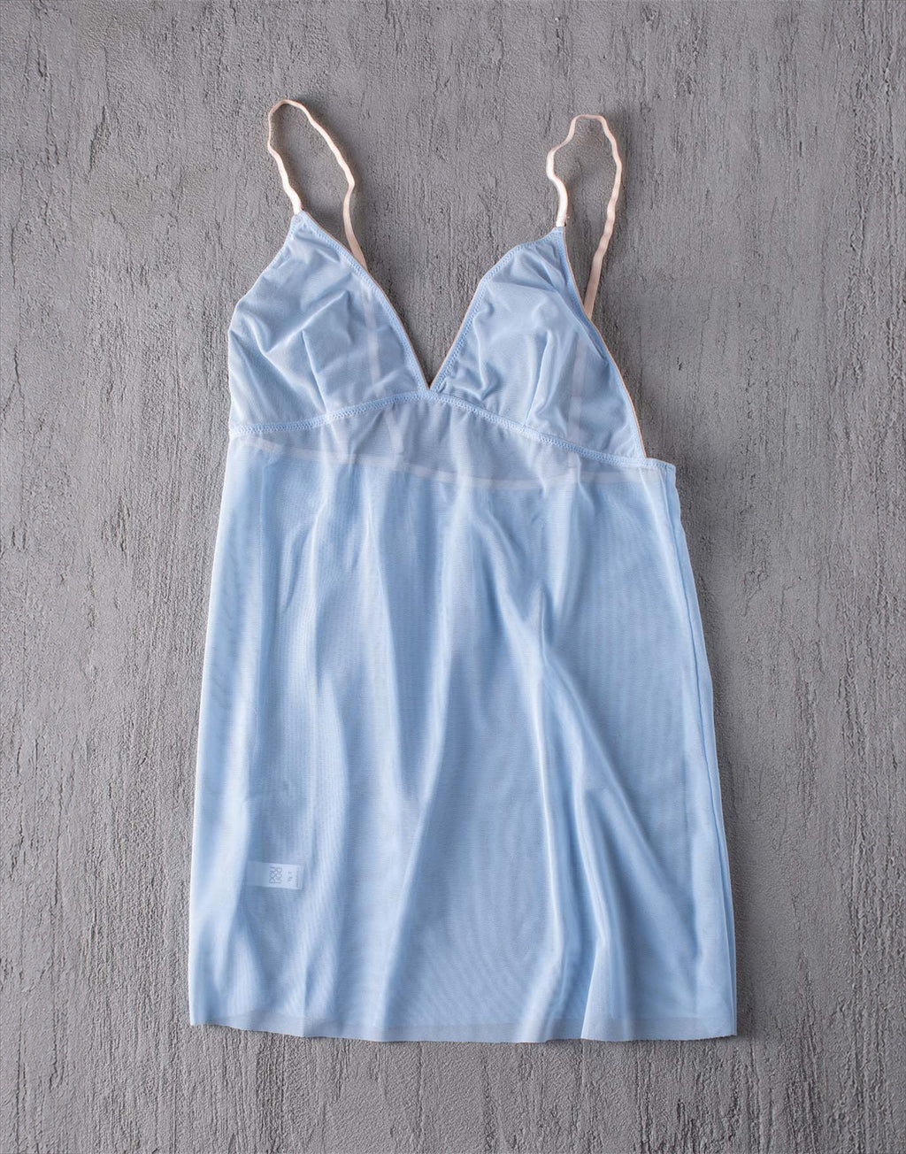 Canotta in Tulle Elasticizzato Azzurro