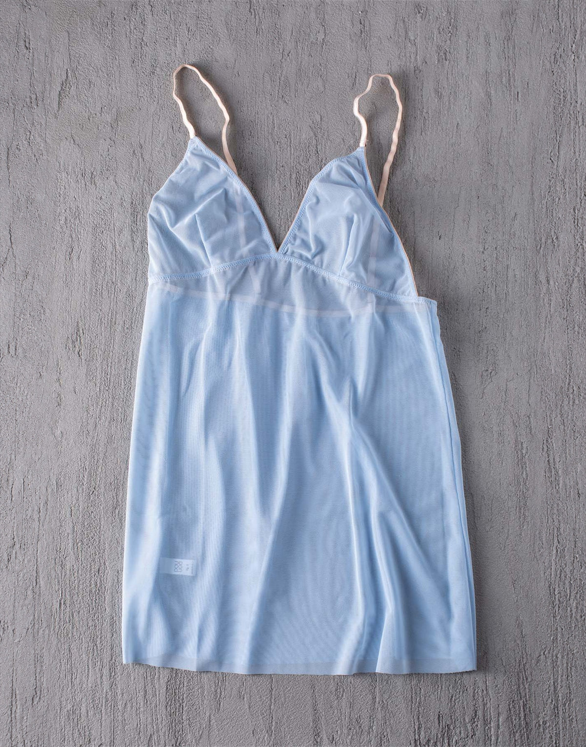 Canotta in Tulle Elasticizzato Azzurro