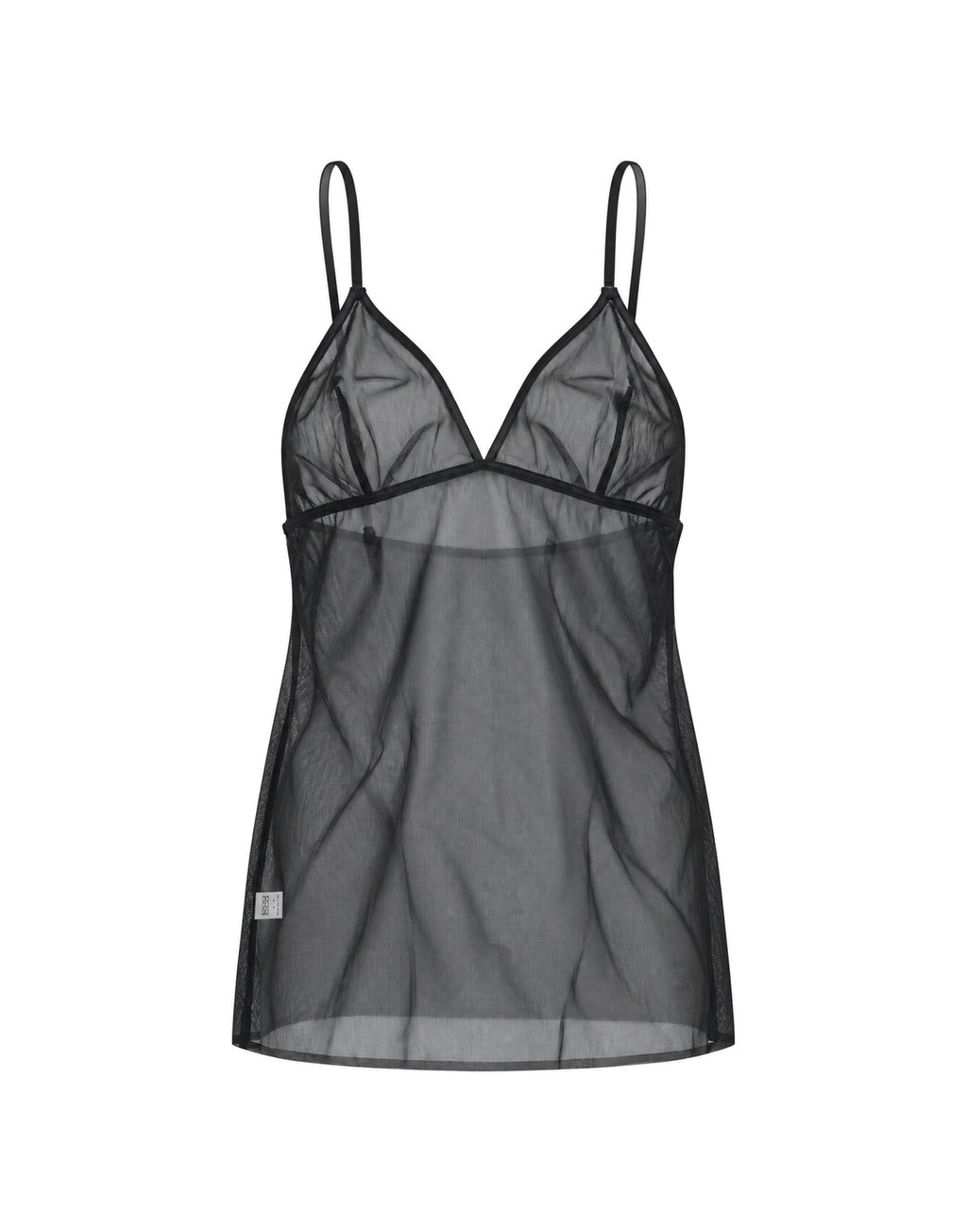 Canotta in Tulle Elasticizzato Nero